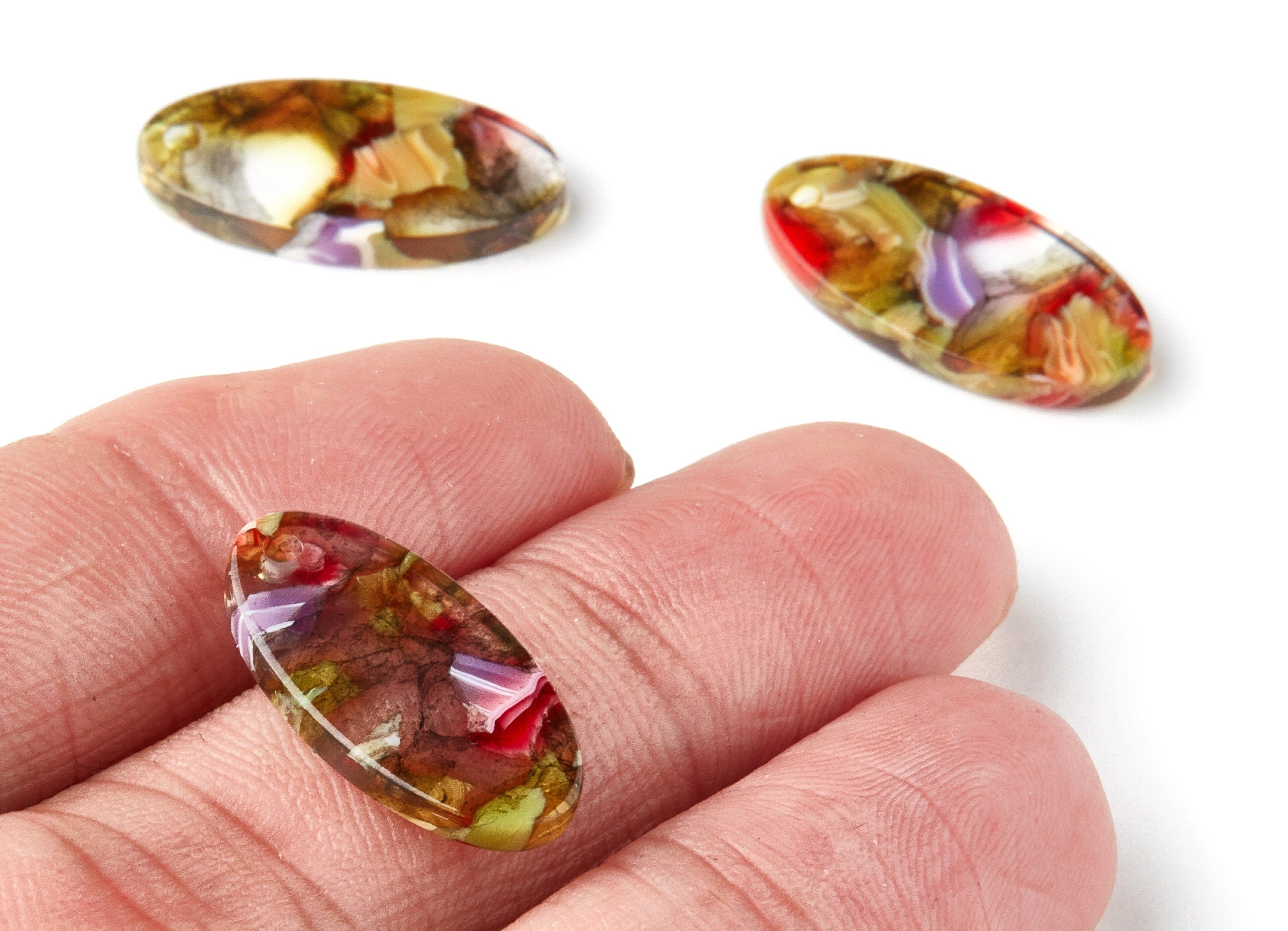 Acetate Oval Earring Charms - Acrylic Oval - Earring Findings - Jewelry Supplies - Color Code: A19 - 21.72x10.82x2.6mm - AC1396A - DOMEDBAZAAR