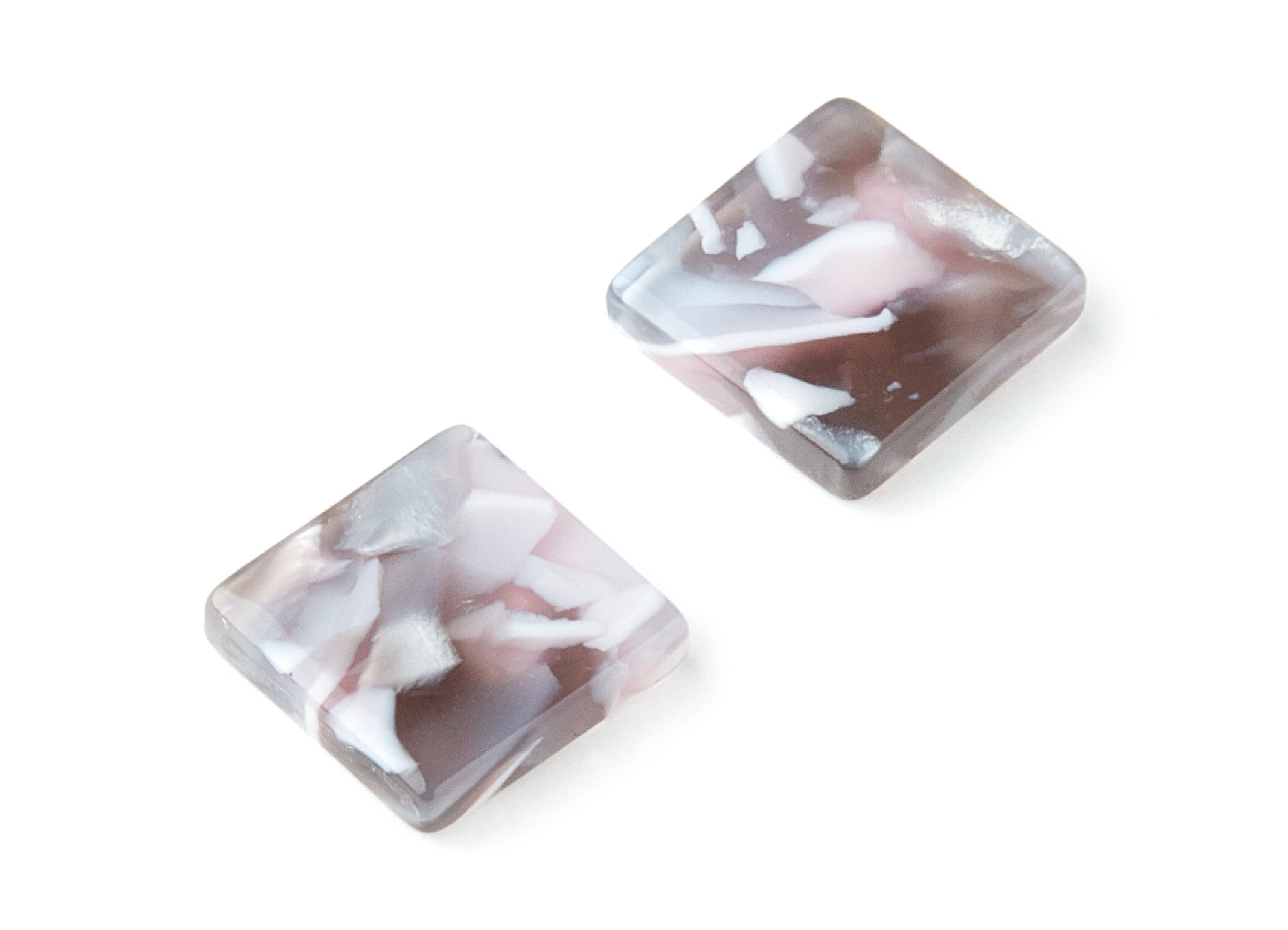Acetate Square Earring Charms - Acrylic Square Pendant - Earring Findings - Jewelry Supplies - Color Code: A157 - 11.7x11.7x2.45mm - AC1420D - DOMEDBAZAAR