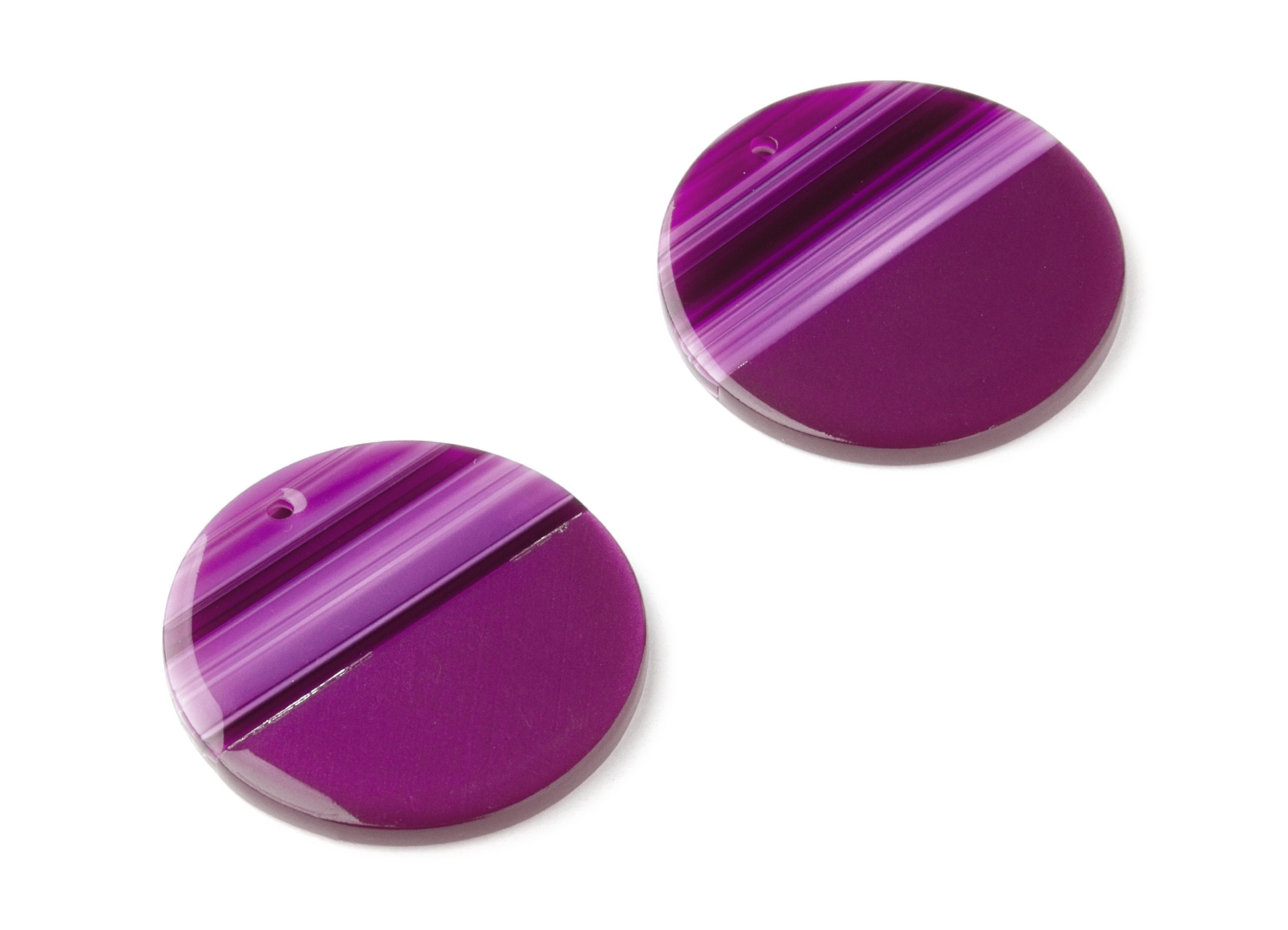 Acetate Round Earring Charms - Acrylic Coin Pendant - 1 Hole - Earring Findings - Jewelry Supplies - 30x30x2.7mm - AC1421G - DOMEDBAZAAR