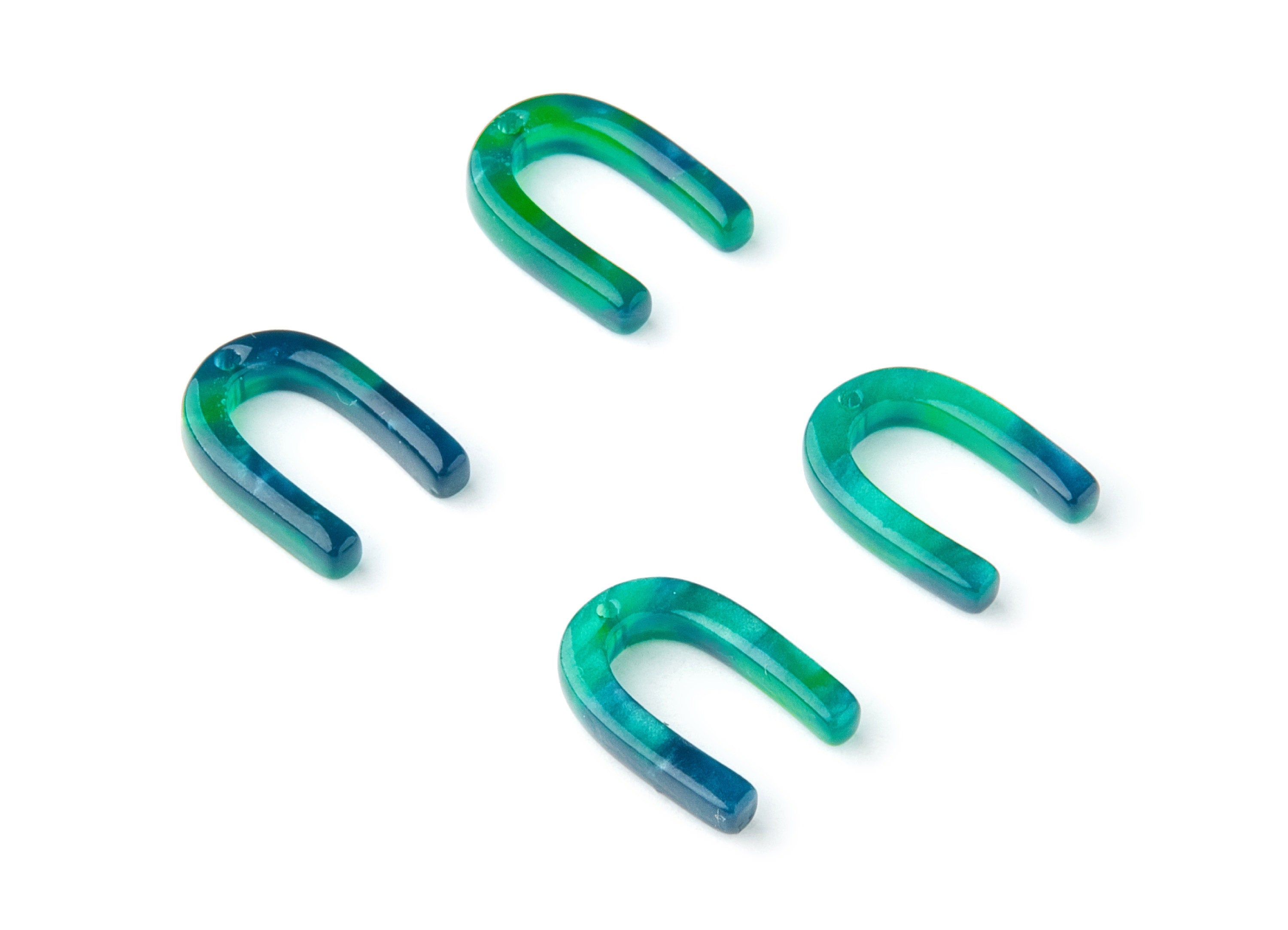 Acetate U Earring Charms - Acrylic U Pendant - Earring Findings - Jewelry Supplies - Color Code: A13 - 12.58x9.6x2.62mm - AC1417A - DOMEDBAZAAR