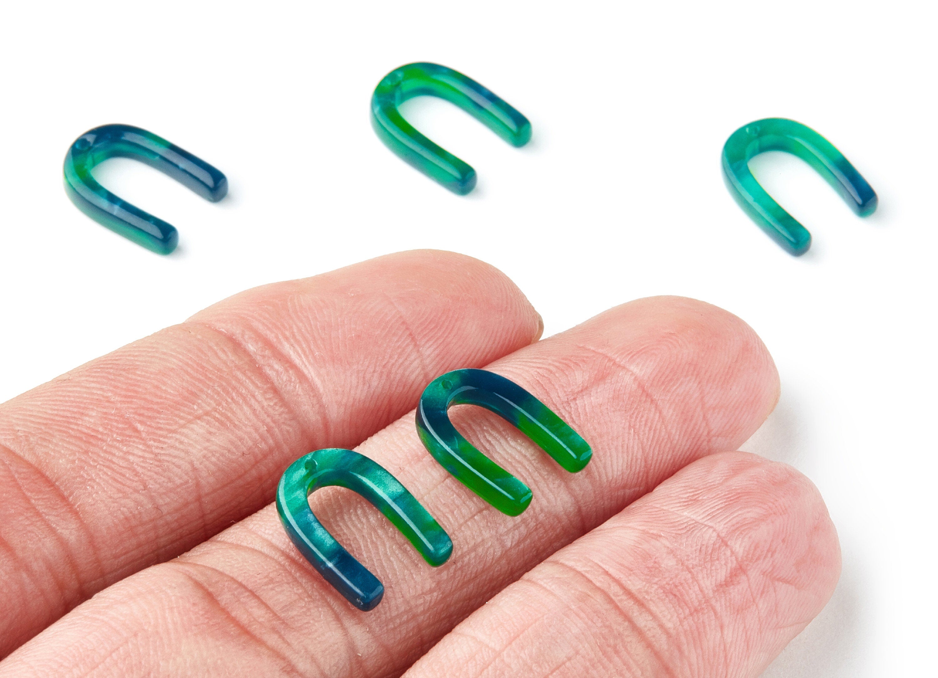 Acetate U Earring Charms - Acrylic U Pendant - Earring Findings - Jewelry Supplies - Color Code: A13 - 12.58x9.6x2.62mm - AC1417A - DOMEDBAZAAR