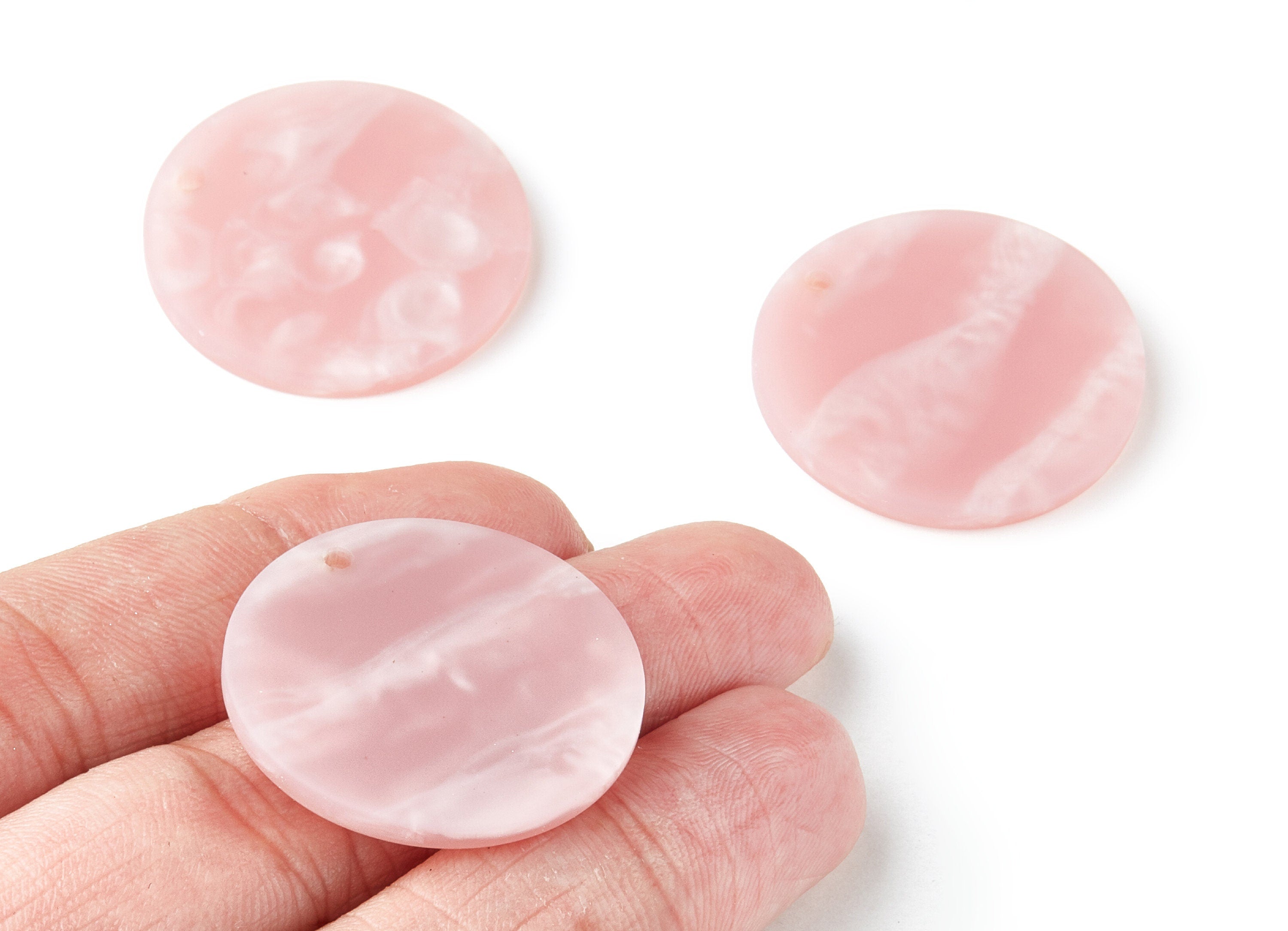 Acrylic Coin Earring Charms - Matte Coin Pendant - Earring Findings - Jewelry Supplies - Color Code: A229 - 29.65x29.65x3.25mm - AC1266E - DOMEDBAZAAR