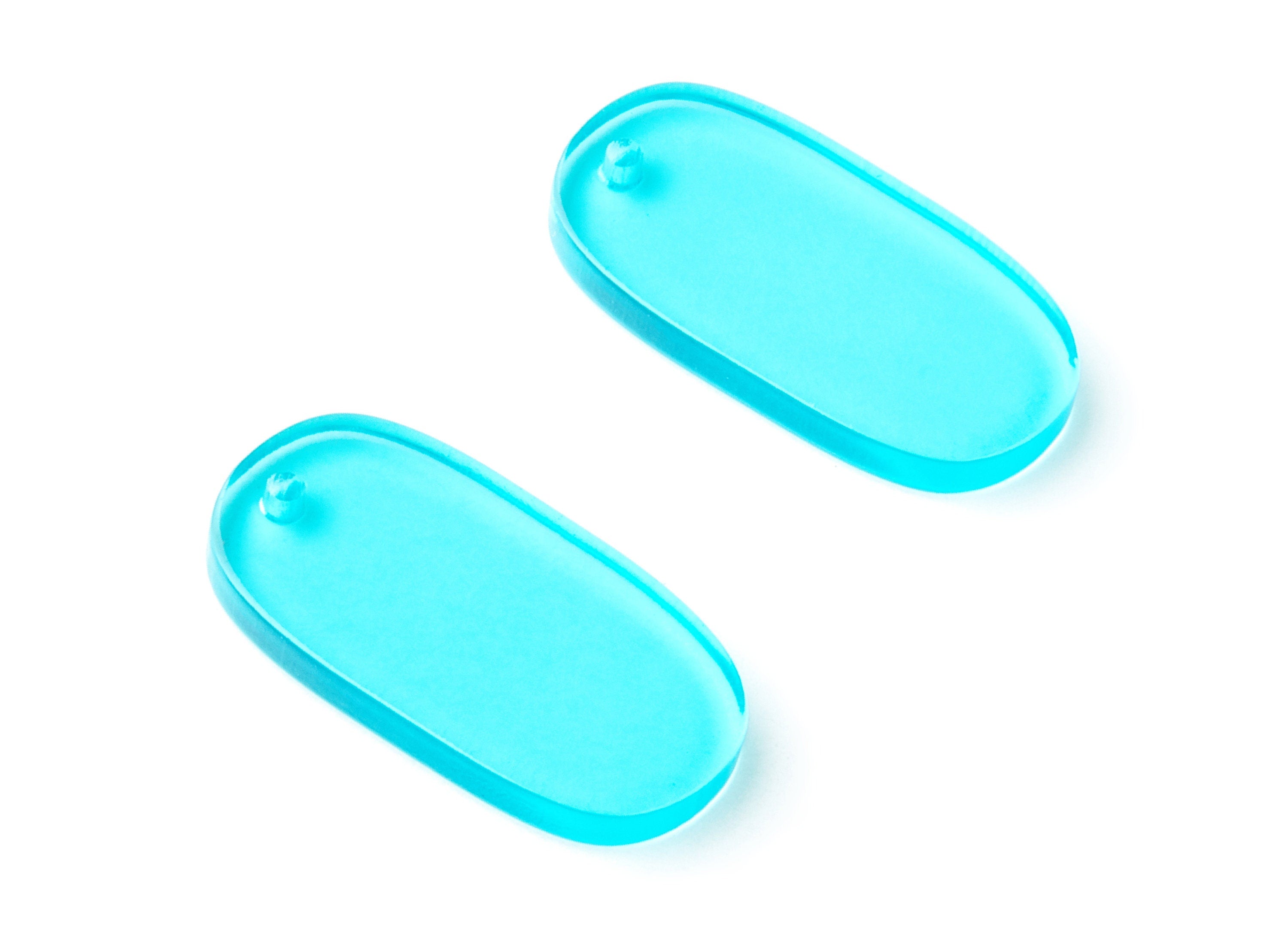 Acrylic Oval Earring Charms - Oval Shaped Pendant - Earring Findings - Jewelry Supplies - Color Code:A68 - 26.7x14x2.6mm - AC1156AJ - DOMEDBAZAAR