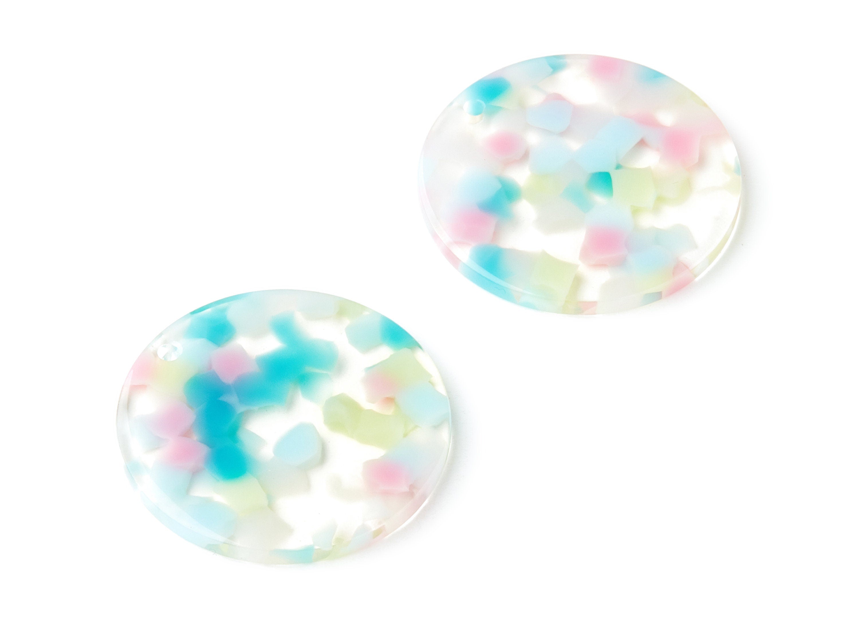 Acetate Round Earring Charm - Acrylic Circle Pendant - Earring Findings - Jewelry Supplies - Color Code: A222 - 32.08x32.08x2.81mm - AC1254B - DOMEDBAZAAR