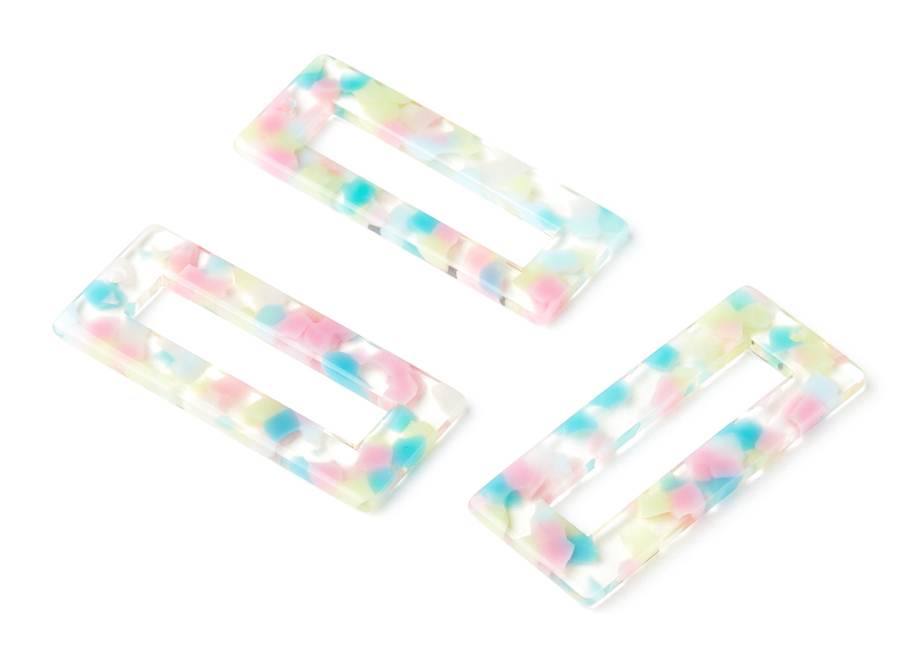 Acetate Rectangular Earring Charms - Rectangular Pendant - Jewelry Supplies - Color Code: A222 - 50.13x21.54x2.84mm - AC1251A - DOMEDBAZAAR