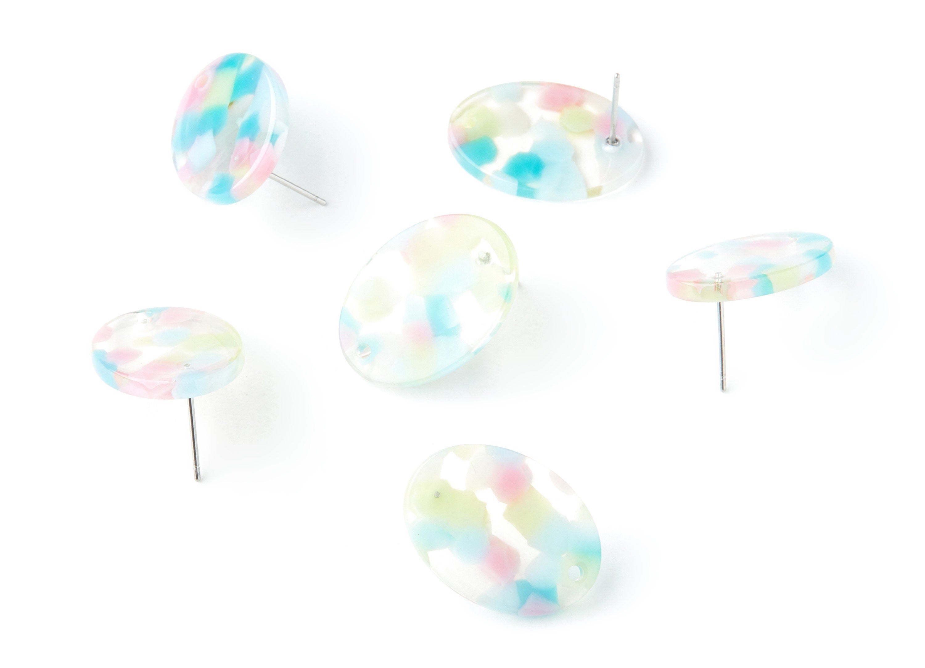 Acetate Oval Earring Charms - Acrylic Oval Pendant - Earring Findings - Jewelry Supplies - Color Code: A222 - 23.87x17.36x2.79mm - AC1253B - DOMEDBAZAAR