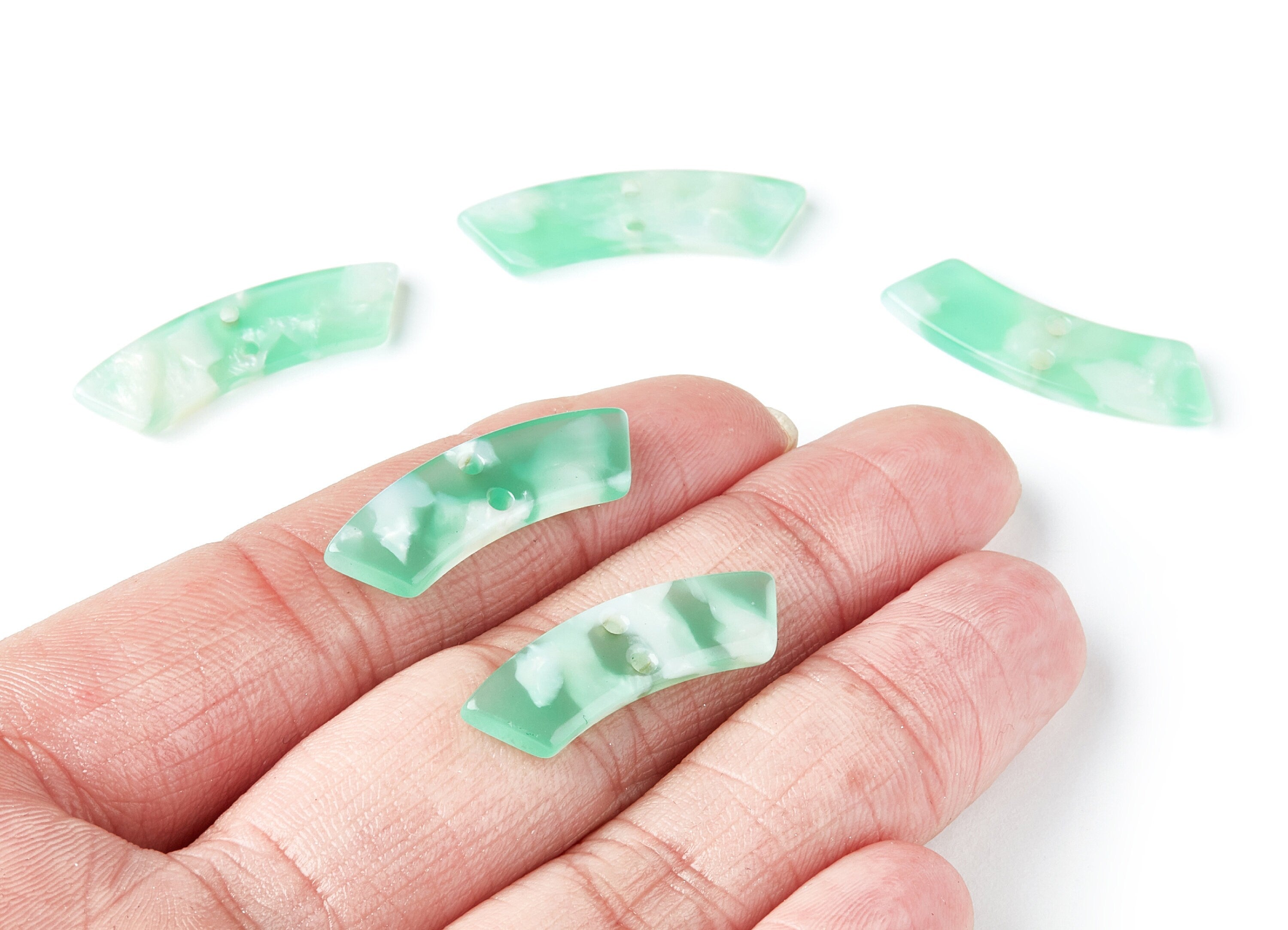 Acetate Irregular Earring Charms - Irregular Pendant With 2 Holes - Jewelry Supplies - Color Code: A35 - 31.1x9.79x2.66mm - AC1371P - DOMEDBAZAAR