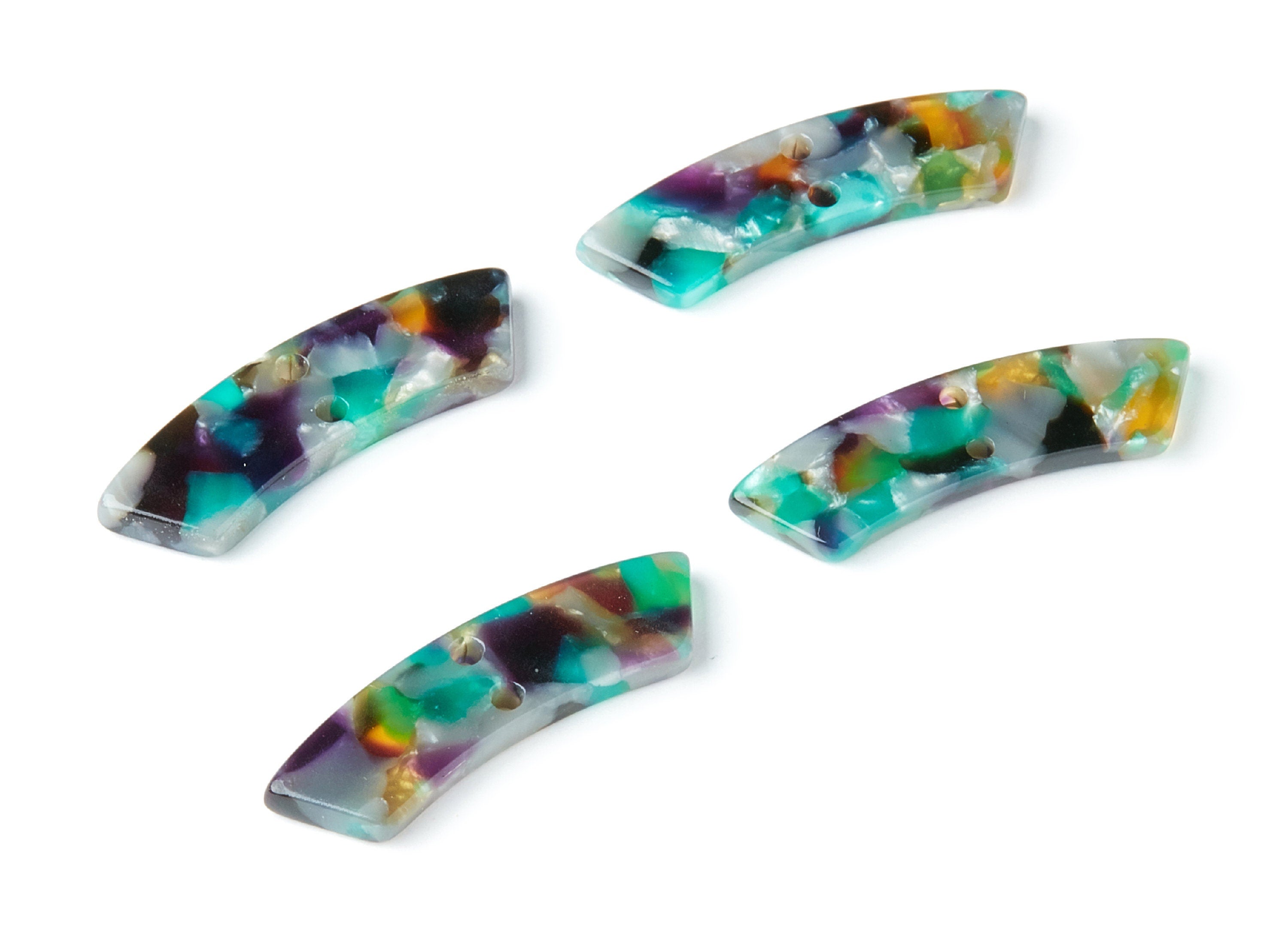 Acetate Irregular Earring Charms - Irregular Pendant With 2 Holes - Jewelry Supplies - Color Code: A50 - 31.1x9.79x2.66mm - AC1371S - DOMEDBAZAAR