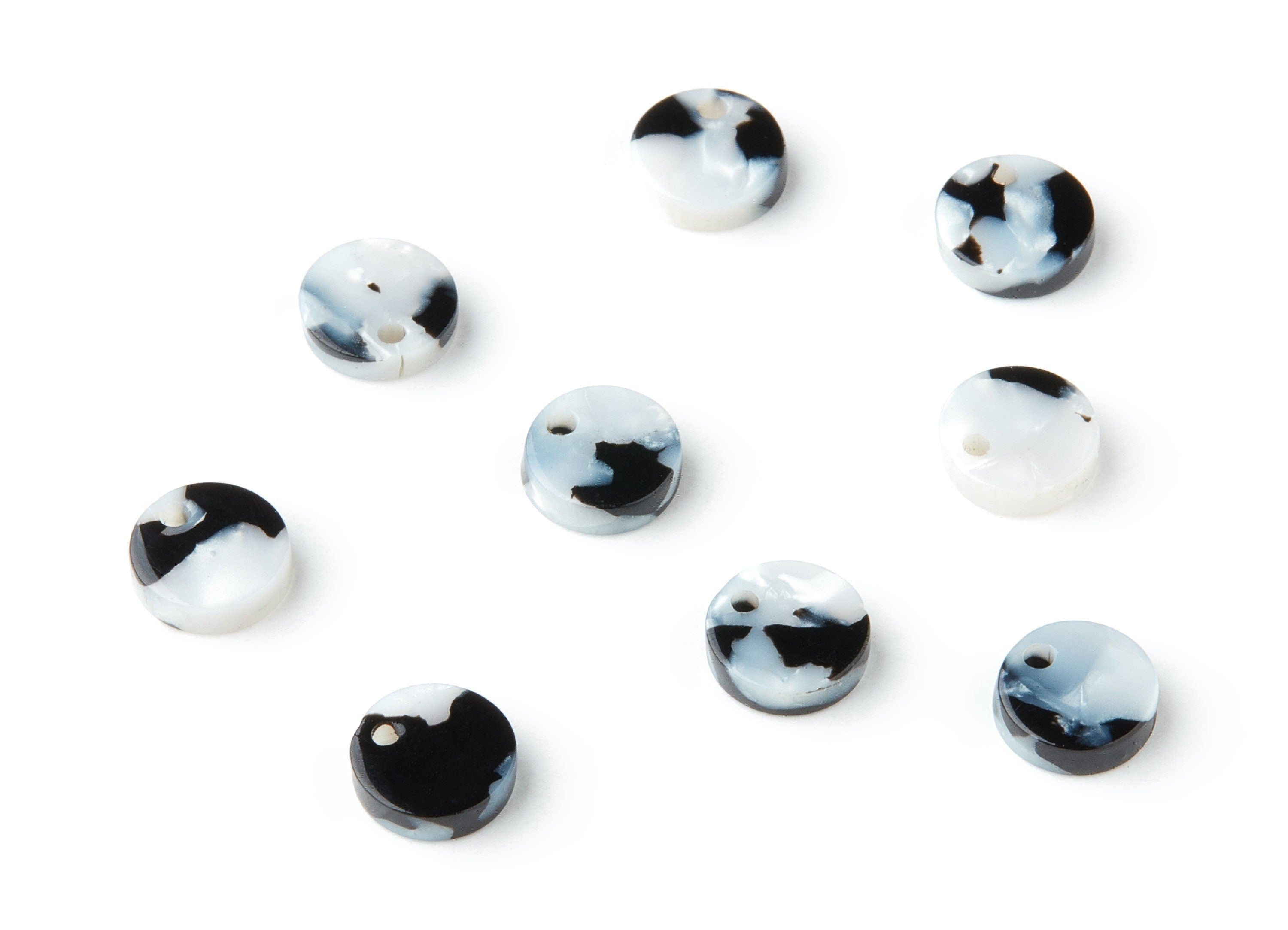 Acetate Round Earring Charms - Acrylic Circle Pendant - Earring Findings - Jewelry Supplies - Color Code: A15 - 8.82x8.82x2.7mm - AC1116H - DOMEDBAZAAR