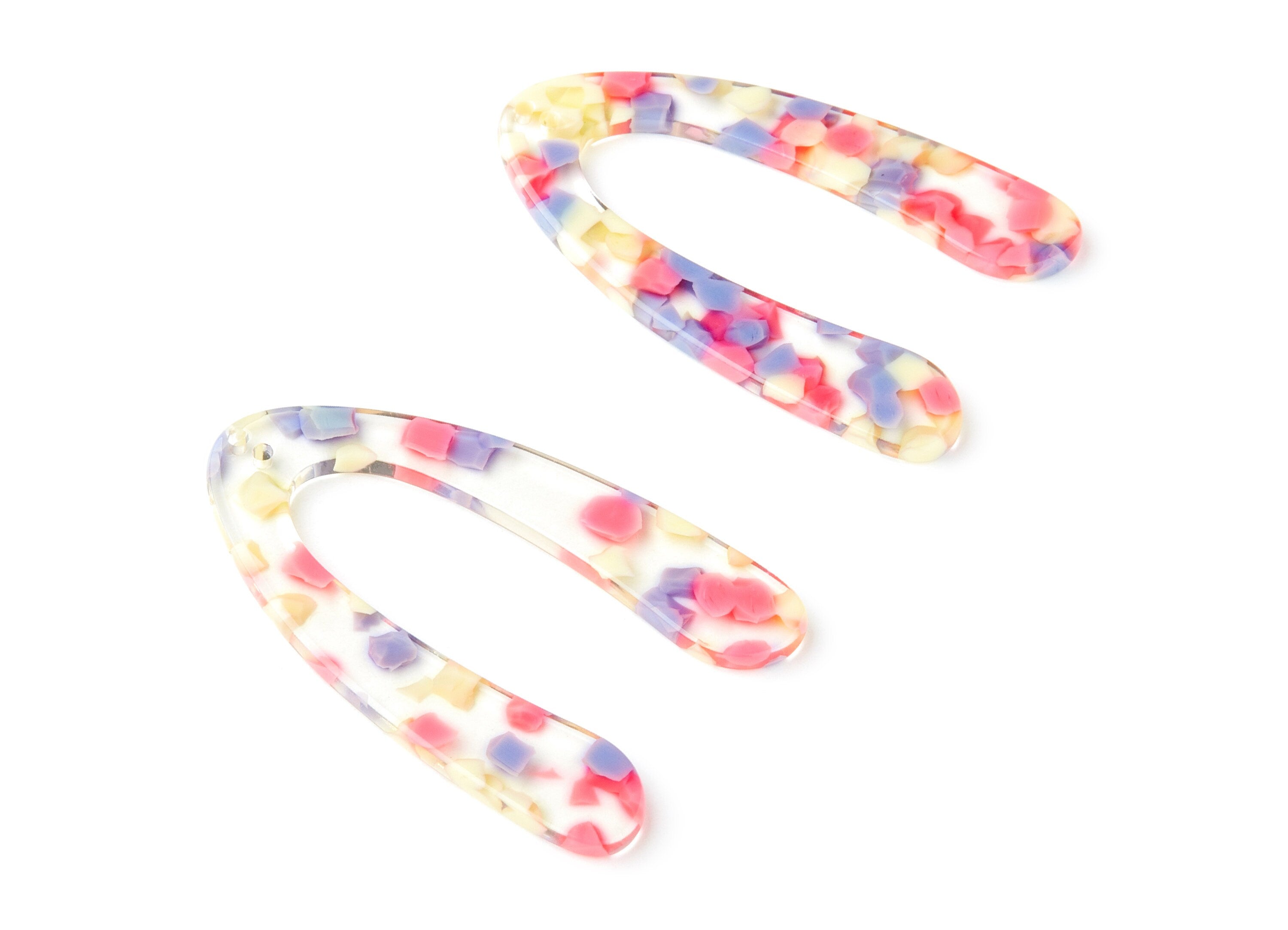 Acetate V Earring Charms - Acrylic V Pendant - Earring Findings - Jewelry Supplies - Color Code: A168 - 53.95x34.6x2.73mm - AC1250B - DOMEDBAZAAR