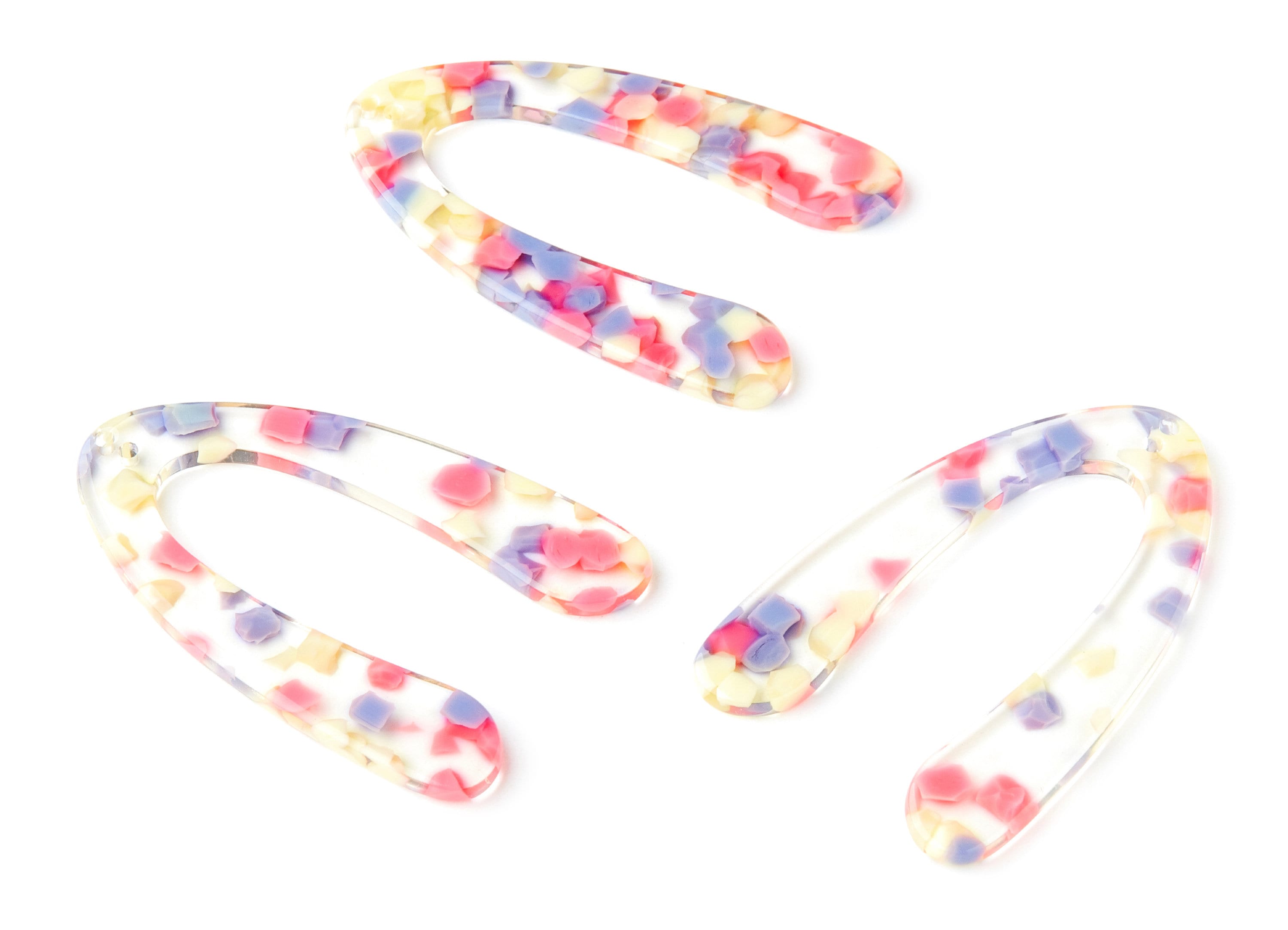 Acetate V Earring Charms - Acrylic V Pendant - Earring Findings - Jewelry Supplies - Color Code: A168 - 53.95x34.6x2.73mm - AC1250B - DOMEDBAZAAR