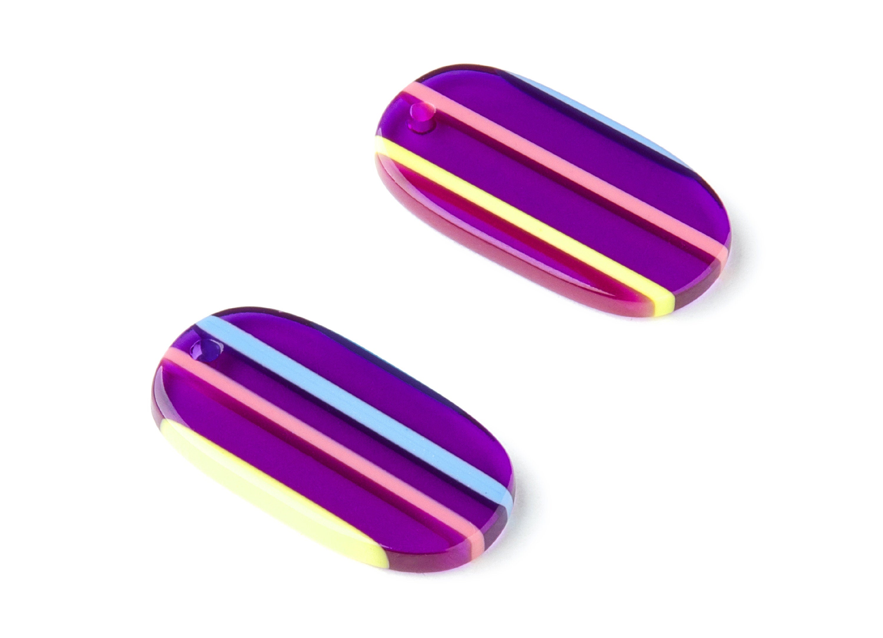 Acetate Oval Earring Charms - Oval Shaped Pendant - Earring Findings - Jewelry Supplies - Color Code:A65 - 26.63x13.9x2.7mm - AC1156Z - DOMEDBAZAAR