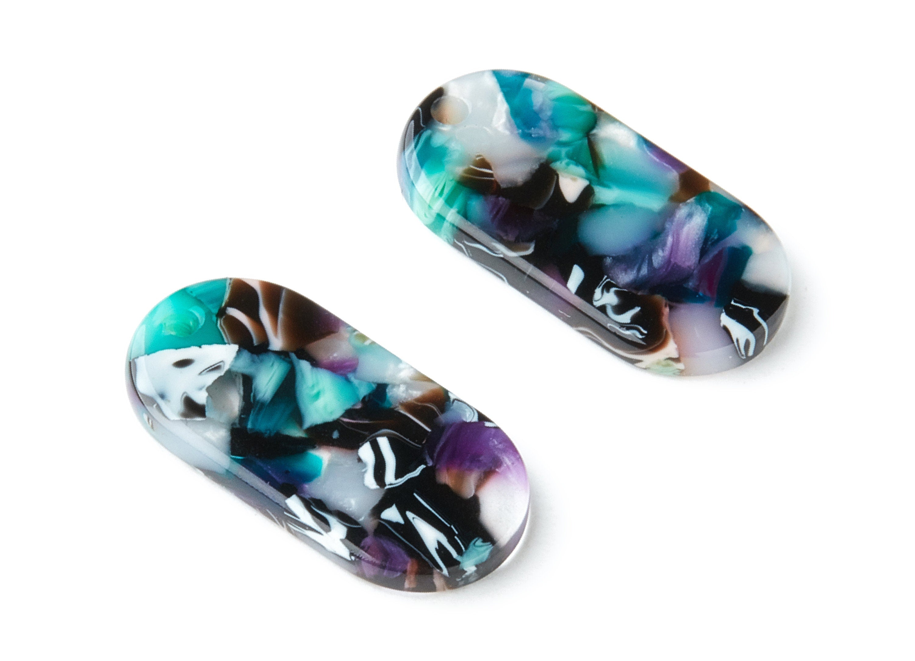 Acetate Oval Charms - Oval Earrings and Pendant - Earring Findings - Jewelry Supplys - Color Code: A54 - 26.63x13.9x2.7mm - AC1156Y - DOMEDBAZAAR