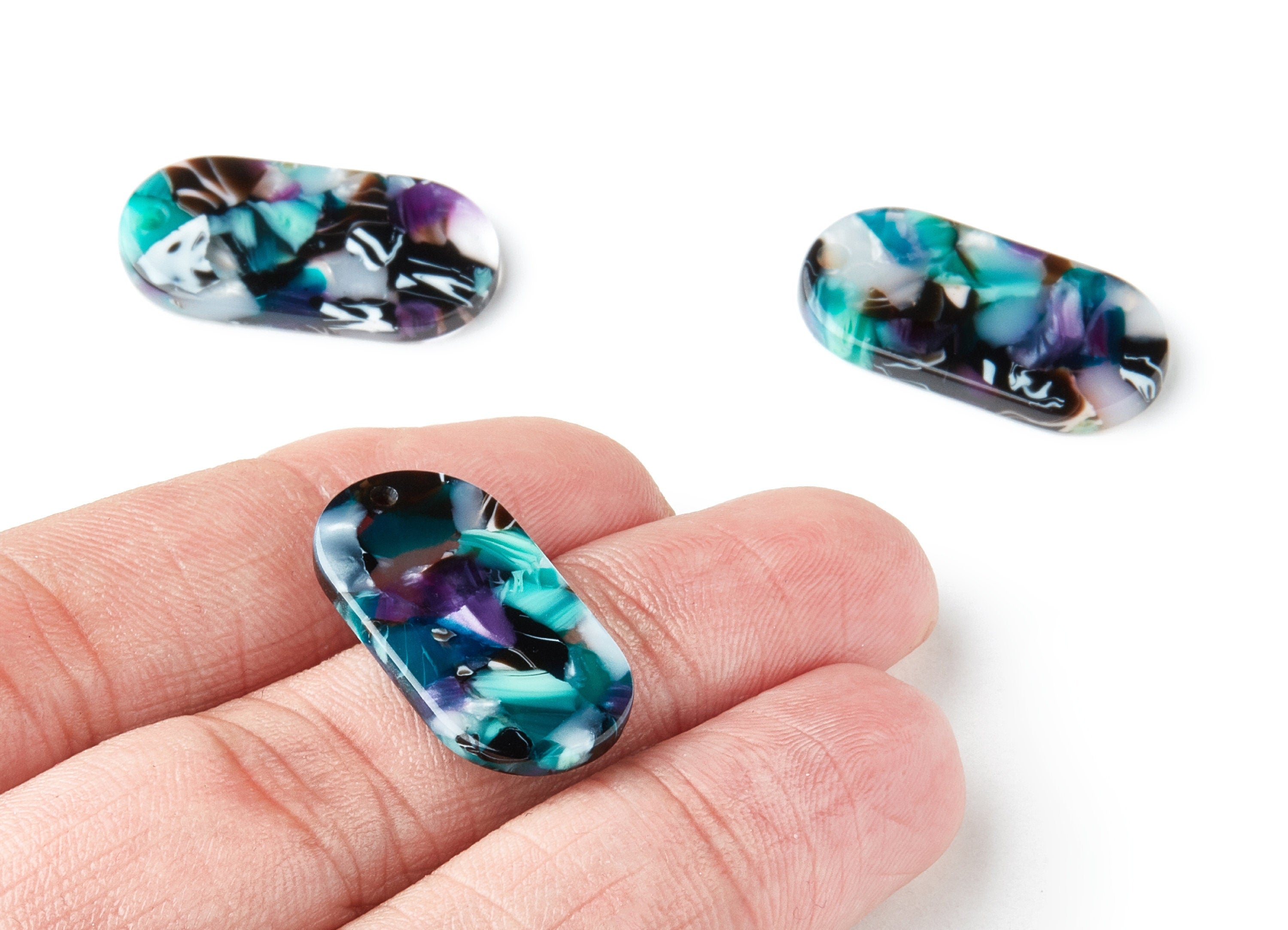 Acetate Oval Charms - Oval Earrings and Pendant - Earring Findings - Jewelry Supplys - Color Code: A54 - 26.63x13.9x2.7mm - AC1156Y - DOMEDBAZAAR