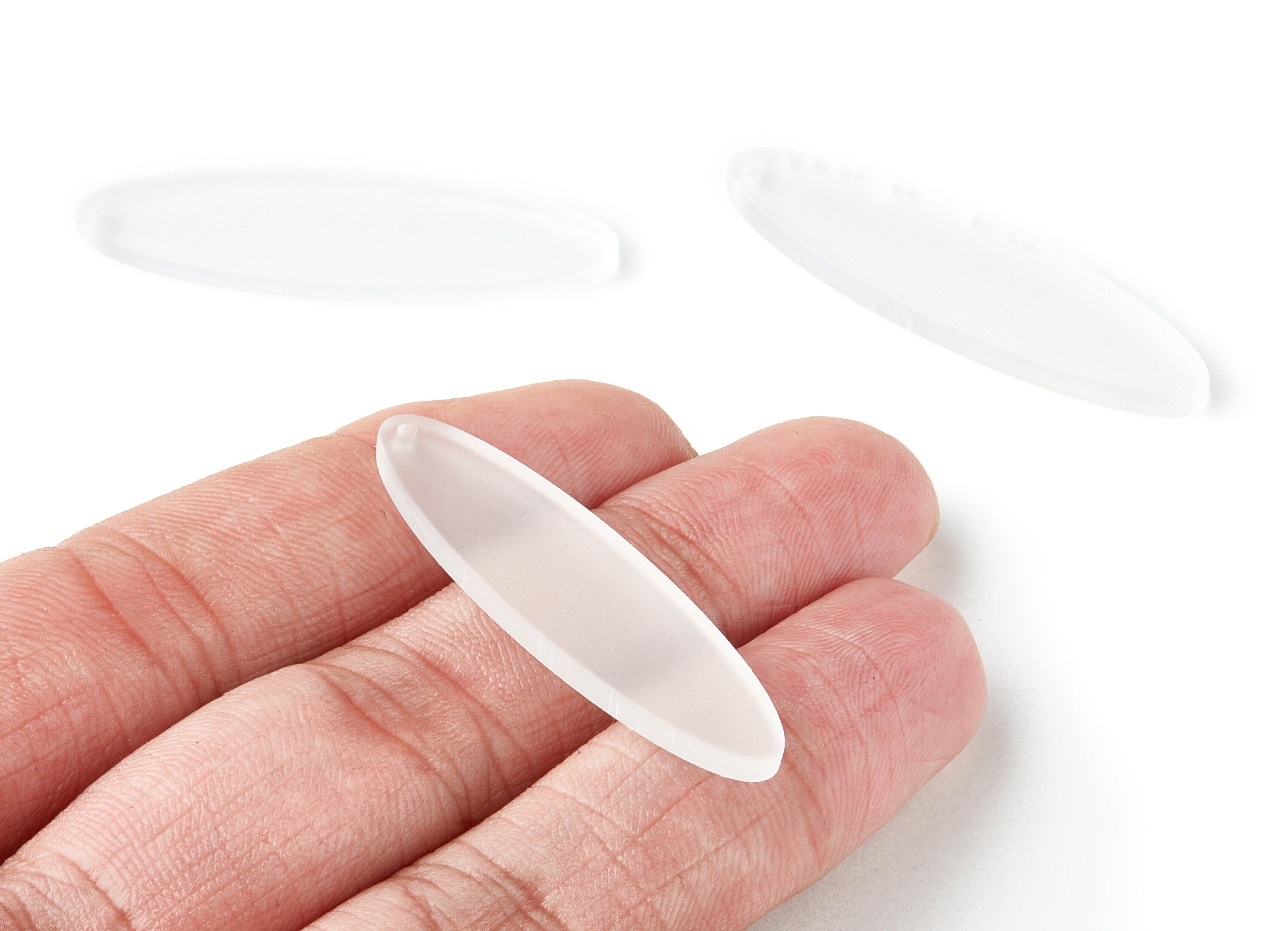 Acrylic Oval Earring Charms - Oval Shaped Pendant - Earring Findings - Jewelry Supplies - Color Code:A230 - 49.45x19.65x2.6mm - AC1392A - DOMEDBAZAAR