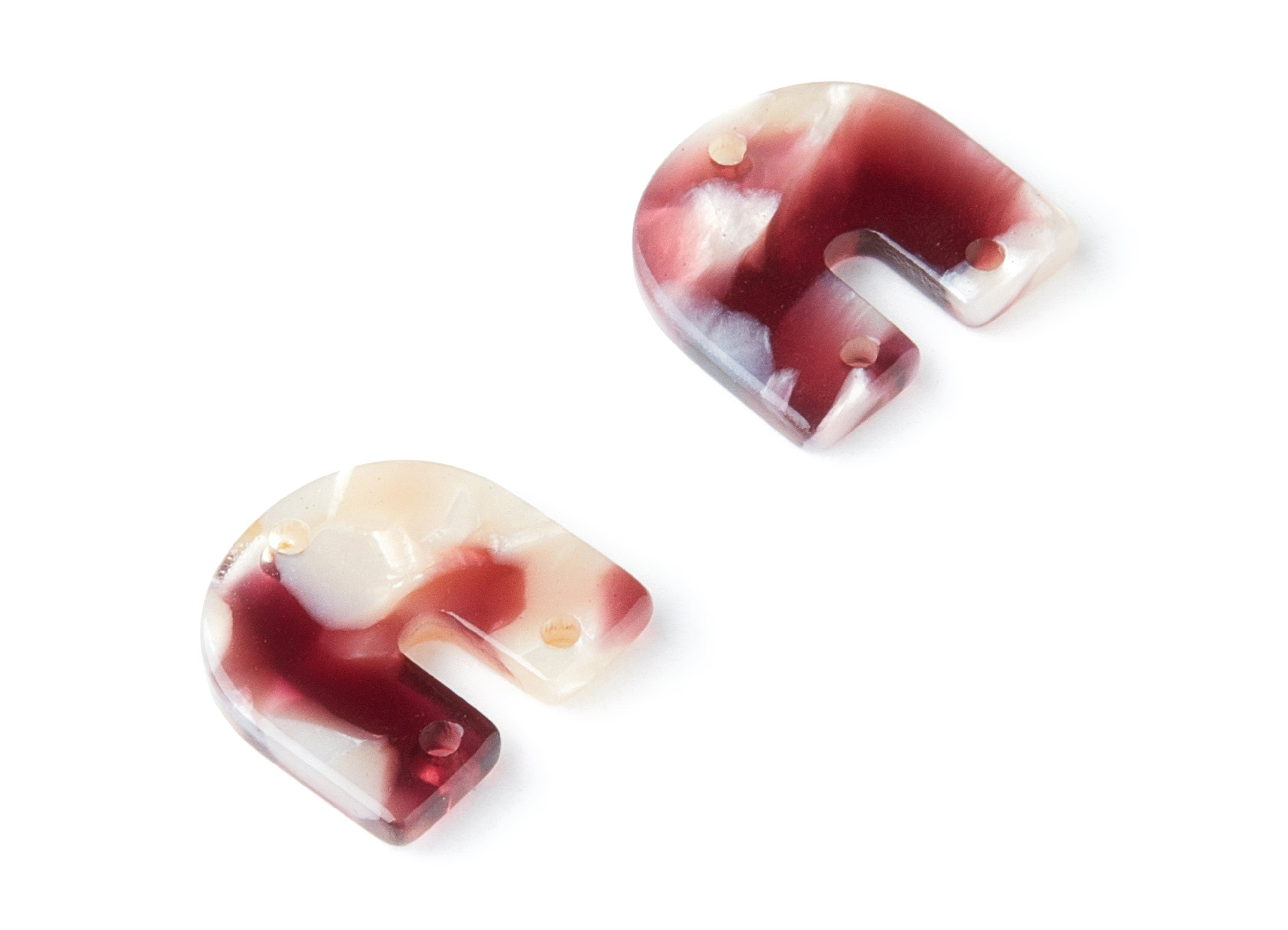 Acetate U Earring Charms With 3 Holes - U Pendant - Earring Findings - Jewelry Supplies - Color Code: A42 - 16.7x15.8x2.7mm - AC1353A - DOMEDBAZAAR