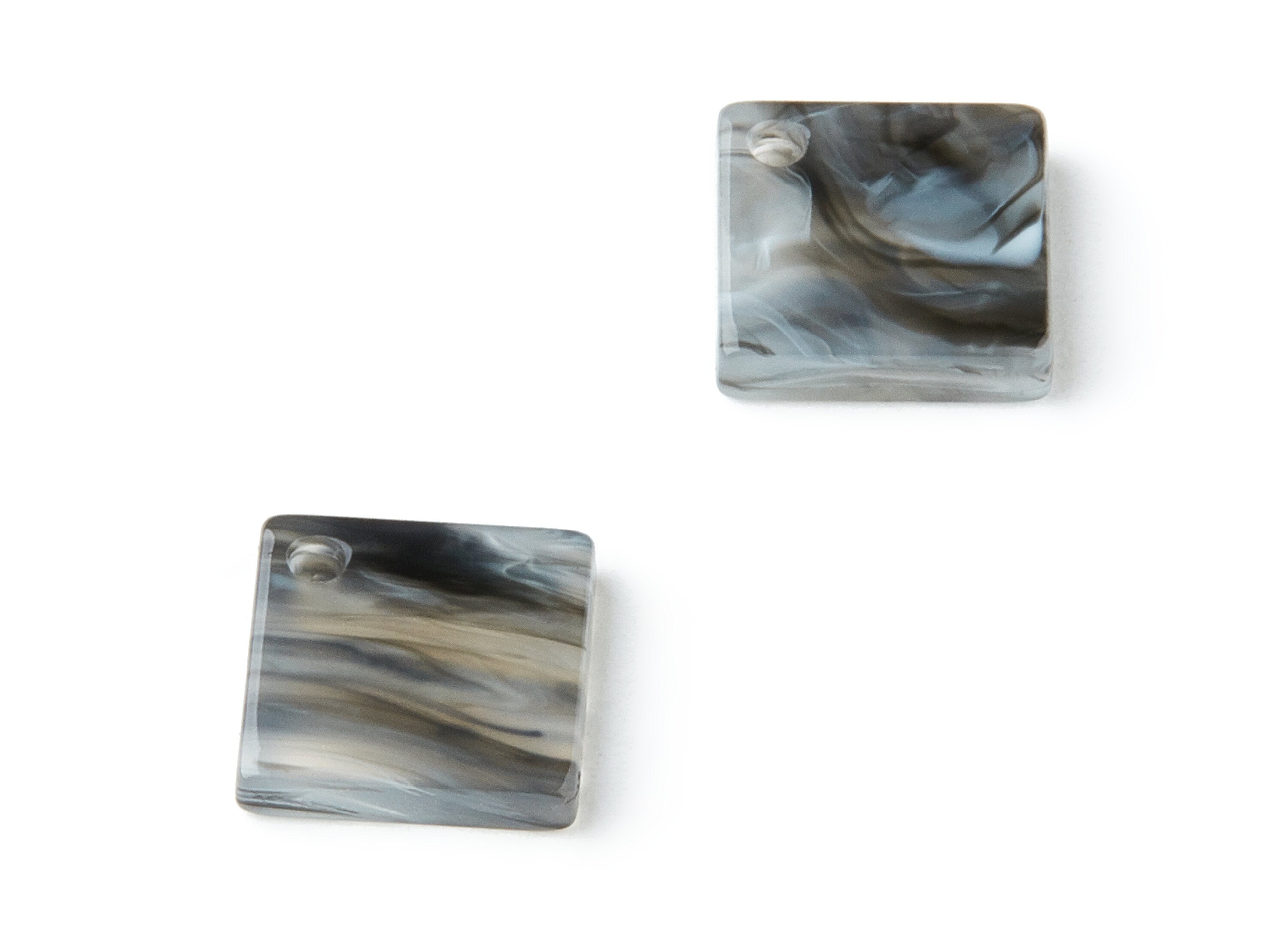 Acrylic Square Earring Charms - Square Shaped Pendant - Earring Findings - Jewelry Supplies - Color Code:A231 - 11.75x11.8x2.77mm - AC1424C - DOMEDBAZAAR