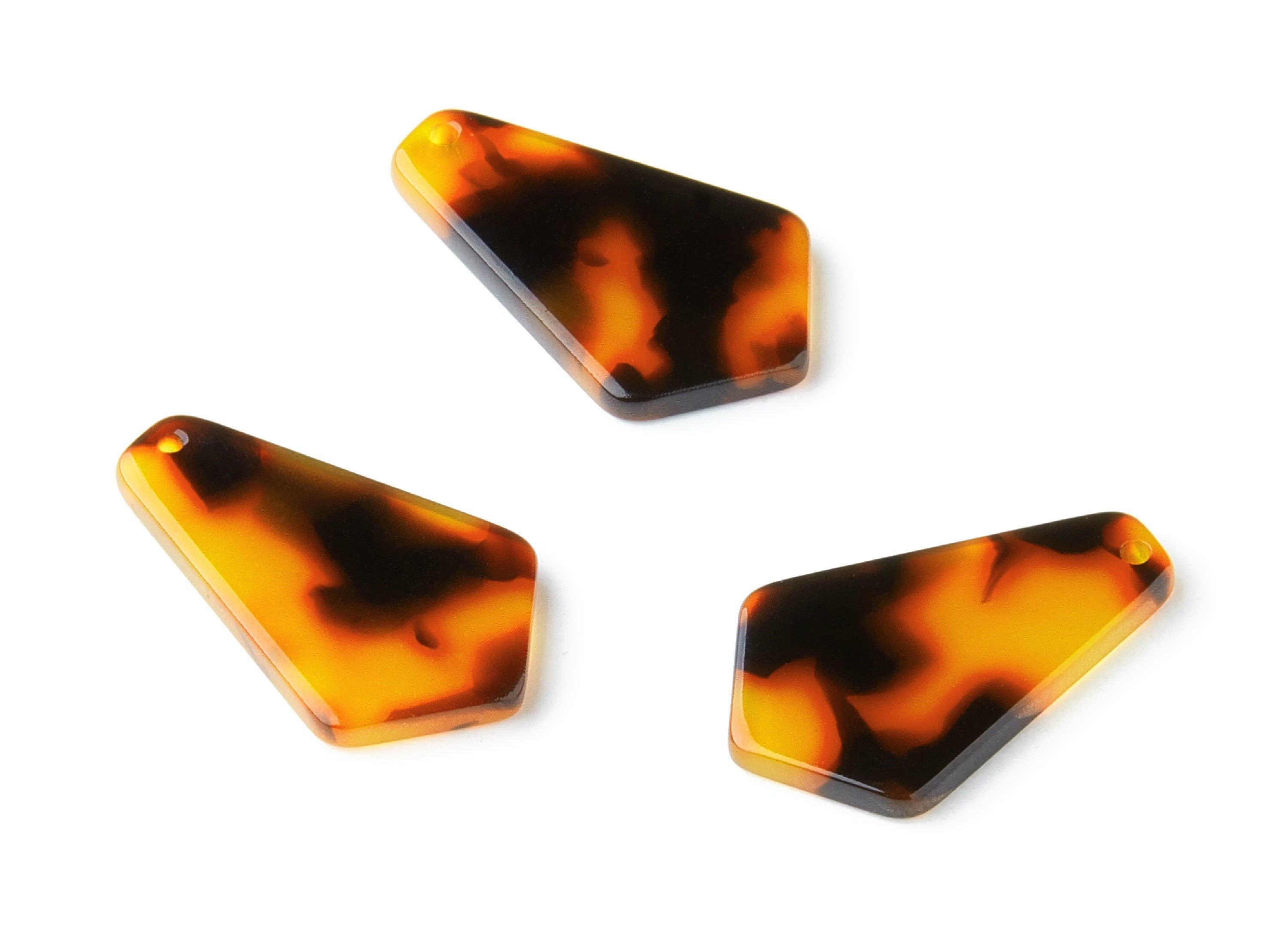 Acetate Acrylic Earring Charms - Tortoise Shell Earrings - Geometric Pendant - Jewelry Supplies - Color Code:A04 - 27x16.59x2.65mm - AC1319B - DOMEDBAZAAR