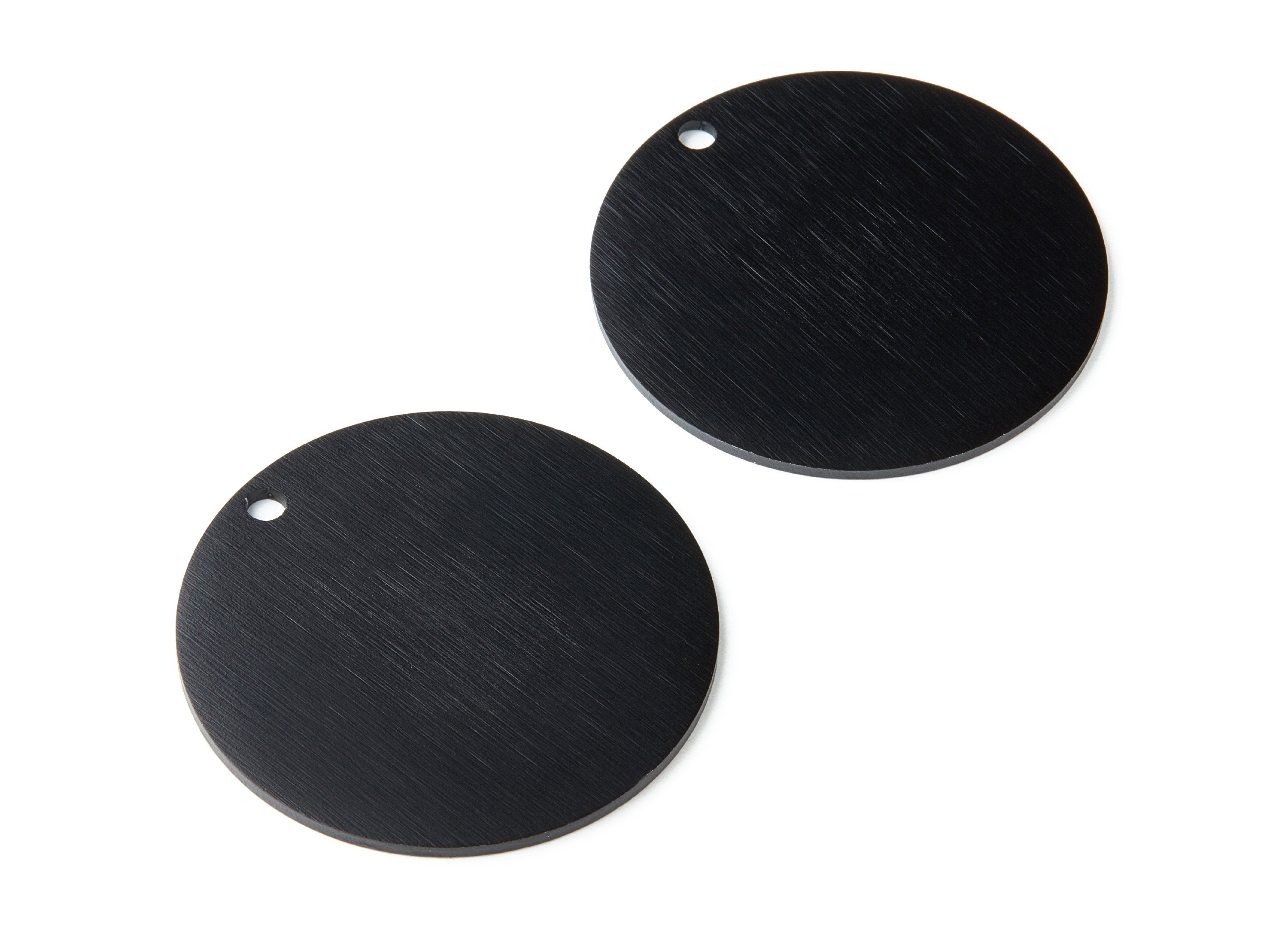 Aluminum Charms - Round Pendant With 1 Hole - Anodized Aluminium Charms - Black Tone - 49.35x49.35x1.7mm - AA1142A - DOMEDBAZAAR