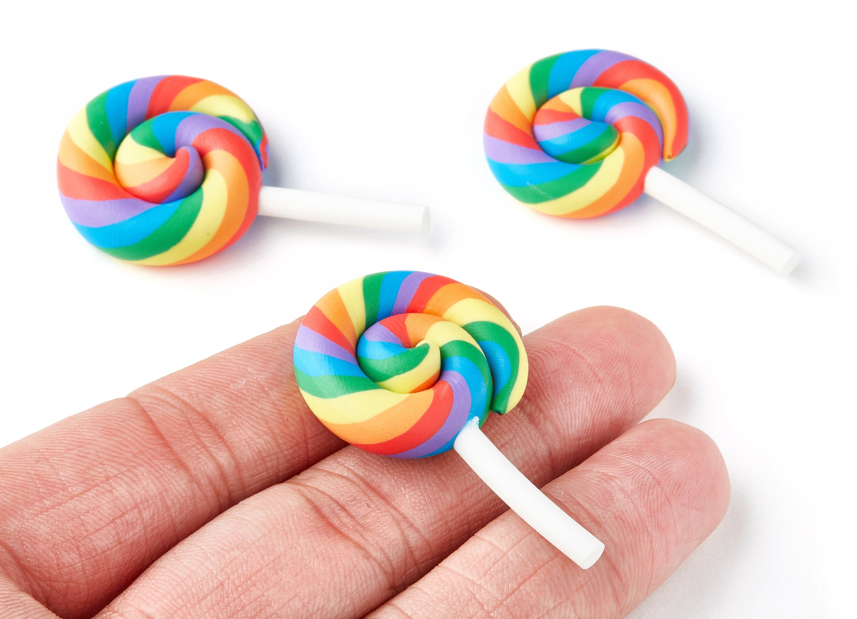 Polymer Clay Charms - Rainbow Cake Topper - Cake Decorations - 45.92x28.4x8.25mm - RC1011B - DOMEDBAZAAR