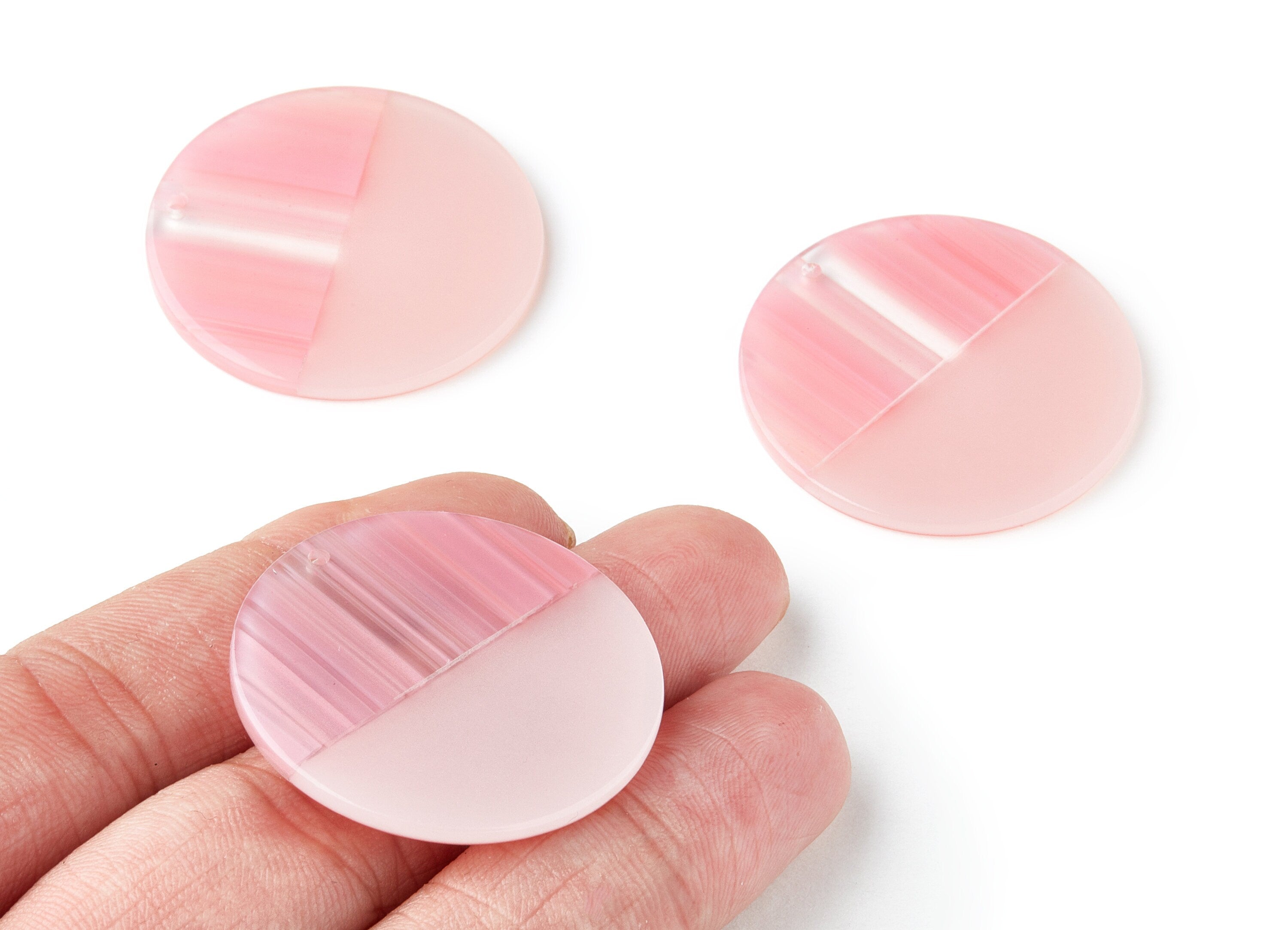 Acetate Round Earring Charms - Acrylic Coin Pendant - Earring Findings - Jewelry Supplies - Color Code:A235 - 35.19x35.19x2.74mm - AC1382A - DOMEDBAZAAR