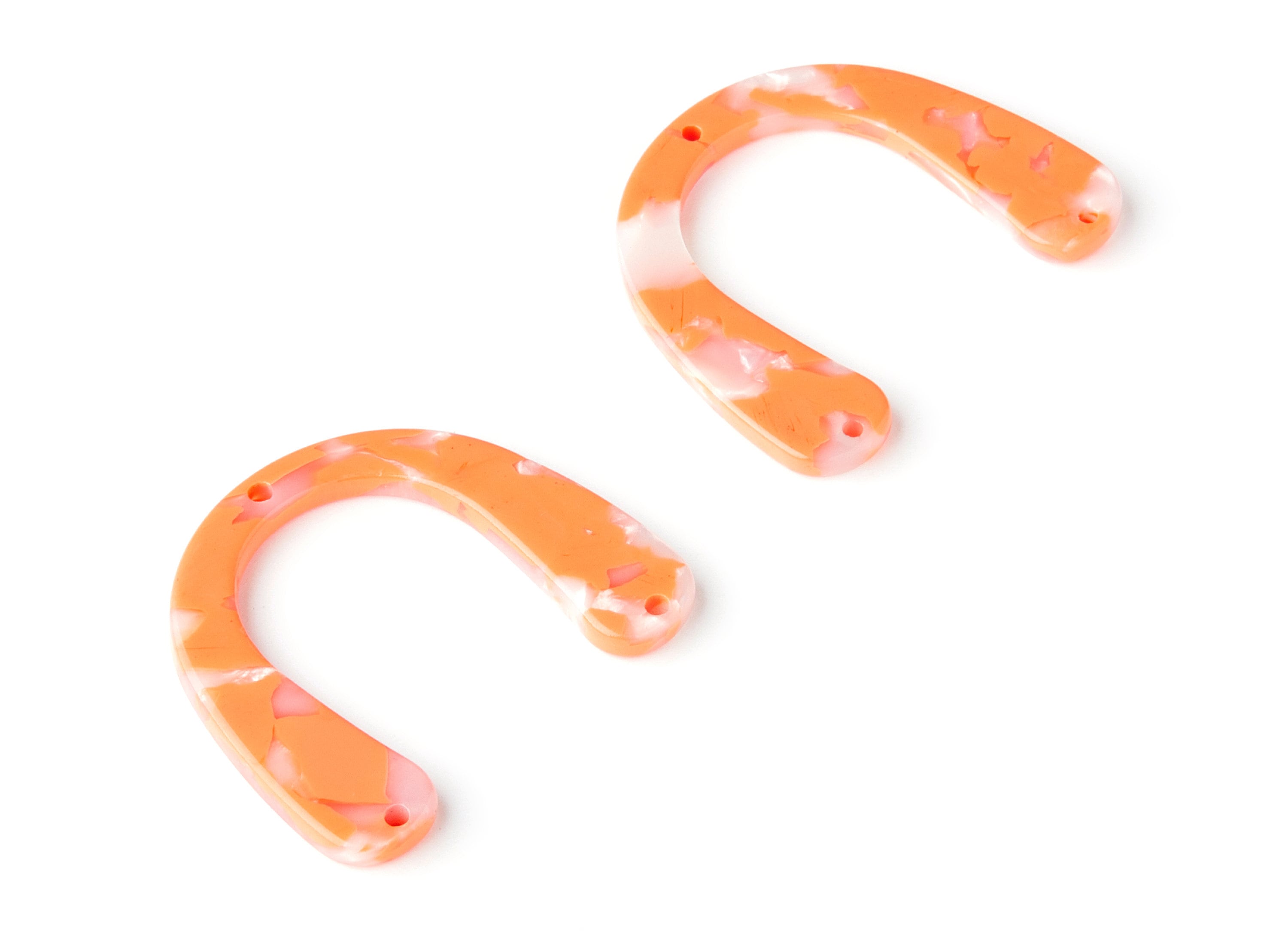 Acetate U Earring Charms - Acrylic U Pendant With 3 Holes - Earring Findings - Jewelry Supplies - Color Code: A39 - 36x30.5x2.7mm - AC1361B - DOMEDBAZAAR