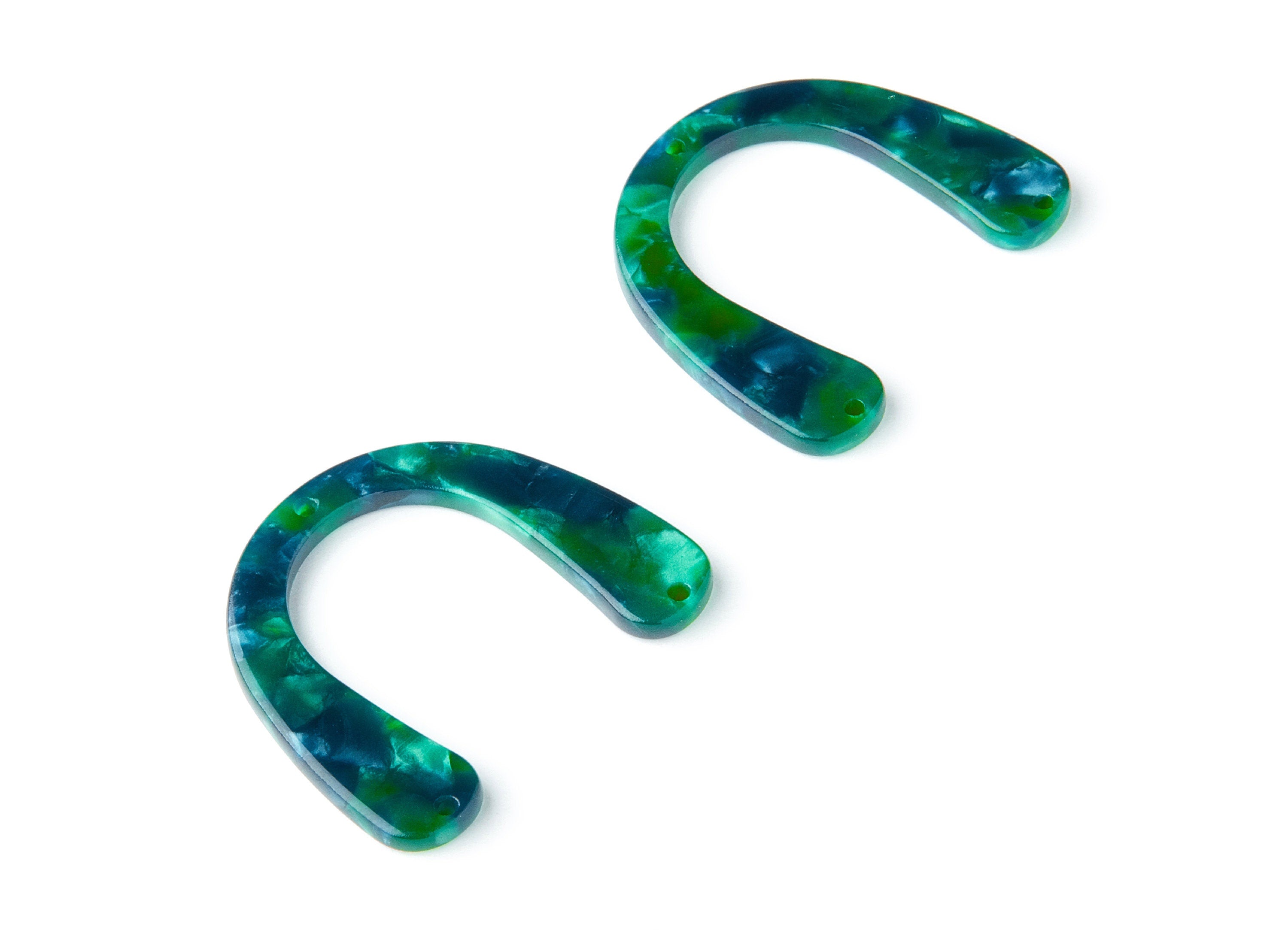 Acetate U Earring Charms - Acrylic U Pendant - Earring Findings - Jewelry Supplies - Color Code: A13 - 36x30.5x2.7mm - AC1361C - DOMEDBAZAAR