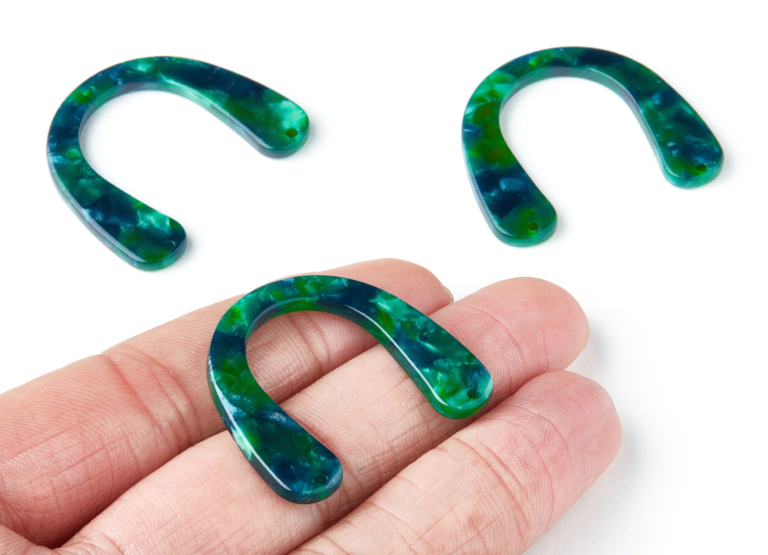 Acetate U Earring Charms - Acrylic U Pendant - Earring Findings - Jewelry Supplies - Color Code: A13 - 36x30.5x2.7mm - AC1361C - DOMEDBAZAAR