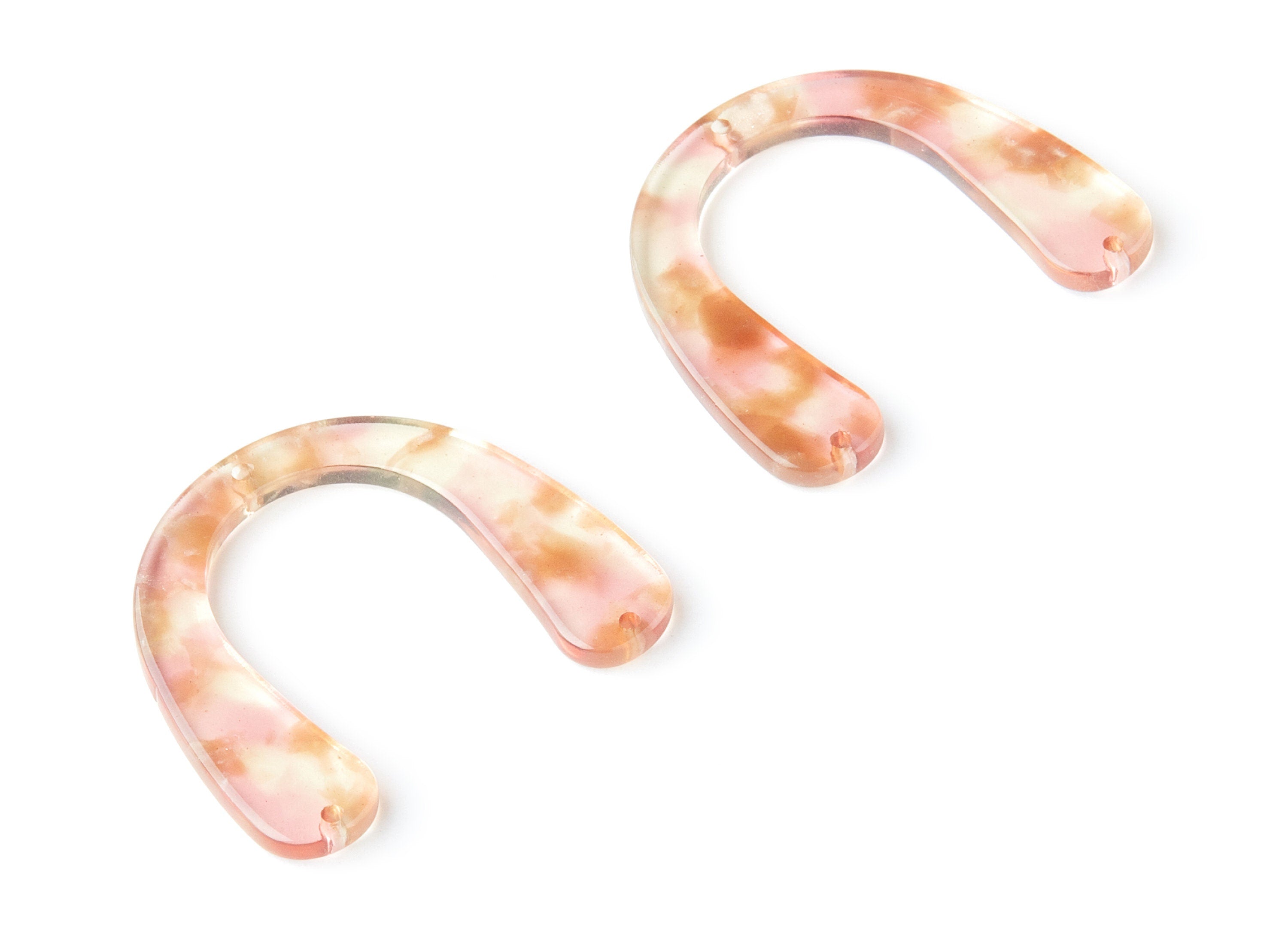 Acetate U Earring Charms - U Pendant With 3 Holes - Earring Findings - Jewelry Supplies - Color Code: A45 - 36x30.5x2.7mm - AC1361F - DOMEDBAZAAR