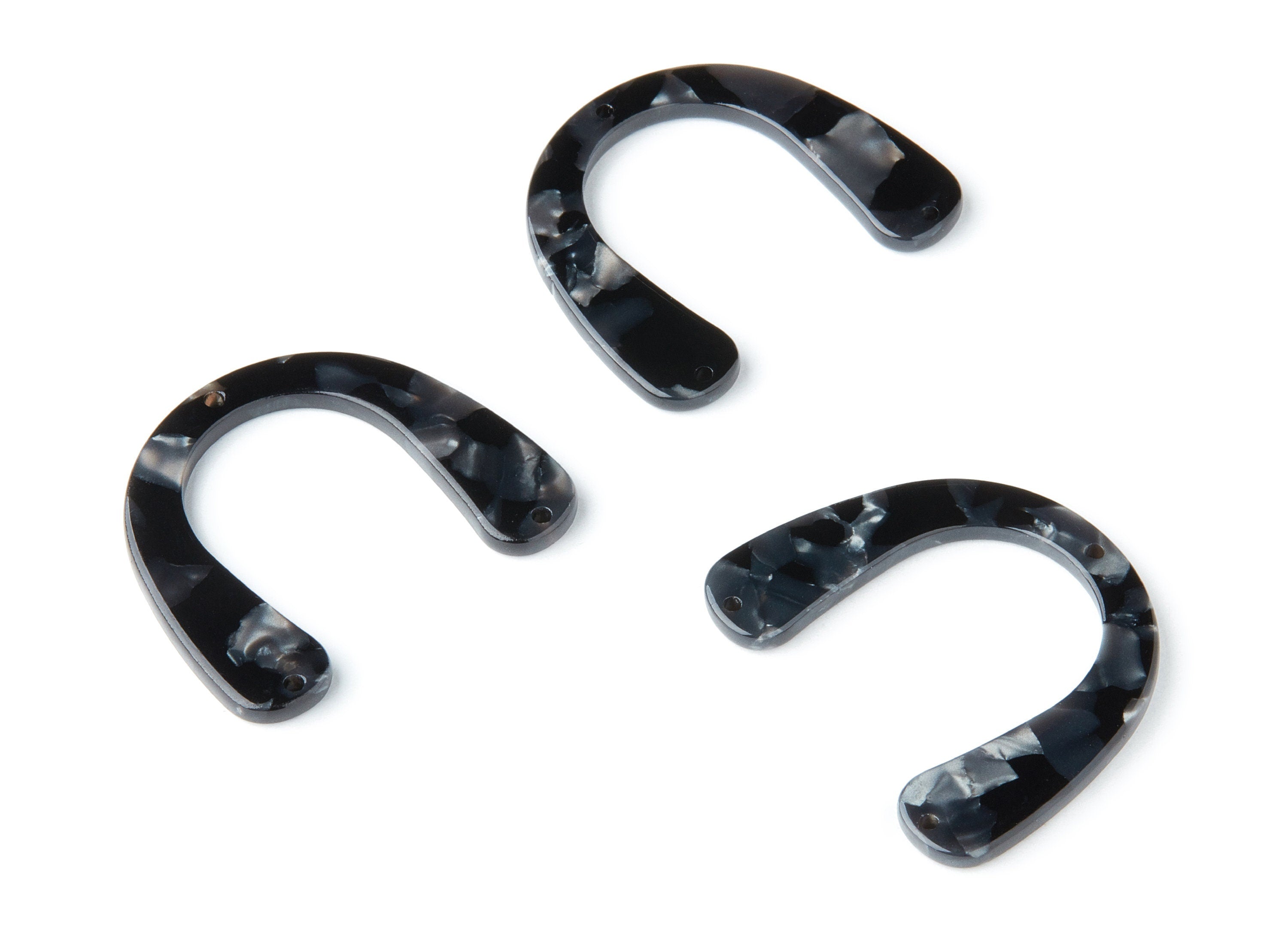 Acetate U Earring Charms - Acrylic U Shaped With 3 Holes - Earring Findings - Jewelry Supplies - Color Code: A48 - 36x30.5x2.7mm - AC1361G - DOMEDBAZAAR