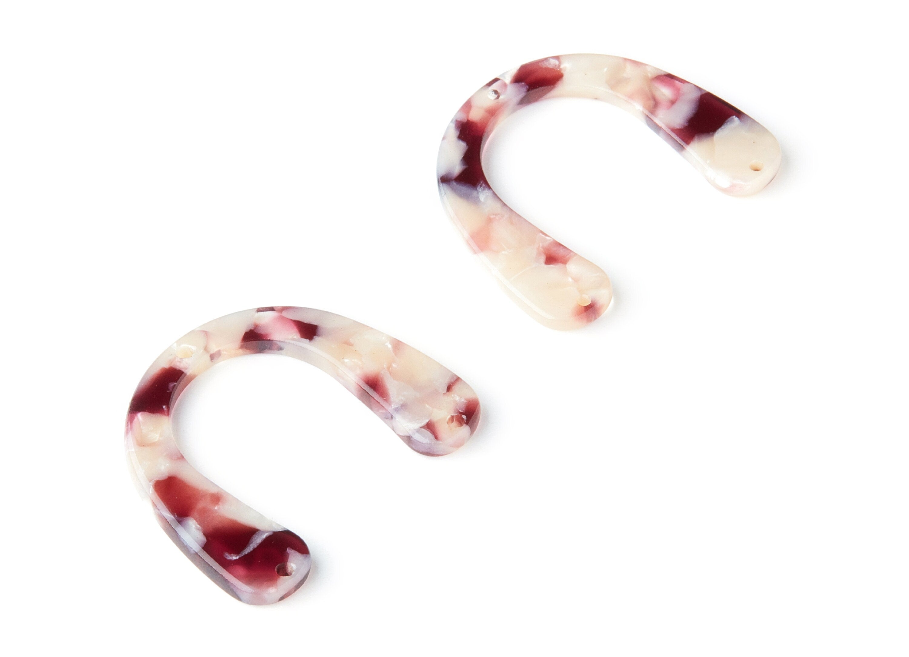 Acetate U Earring Charms - U Shaped Pendant With 3 Holes - Earring Findings - Jewellery Supplies - Color Code: A42 - 36x30.5x2.7mm - AC1361L - DOMEDBAZAAR