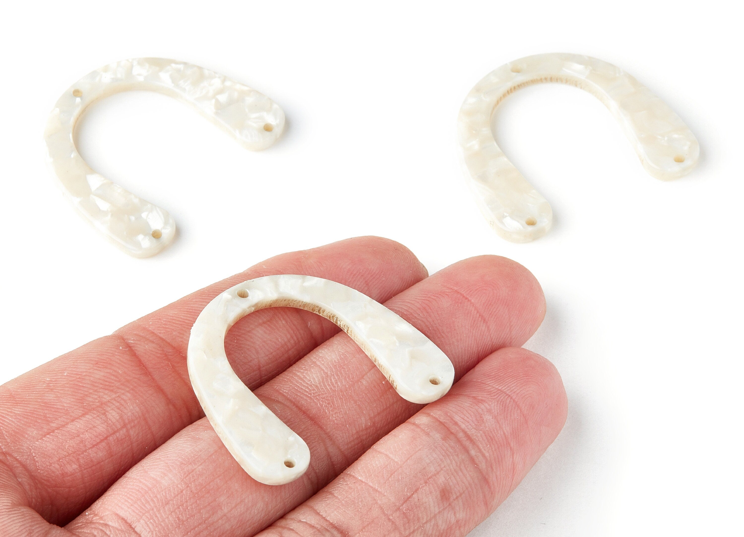 Acetate U Earring Charms - U Pendant With 3 Holes - Earring Findings - Jewelry Supplies - Color Code: A33 - 36x30.5x2.7mm - AC1361T - DOMEDBAZAAR