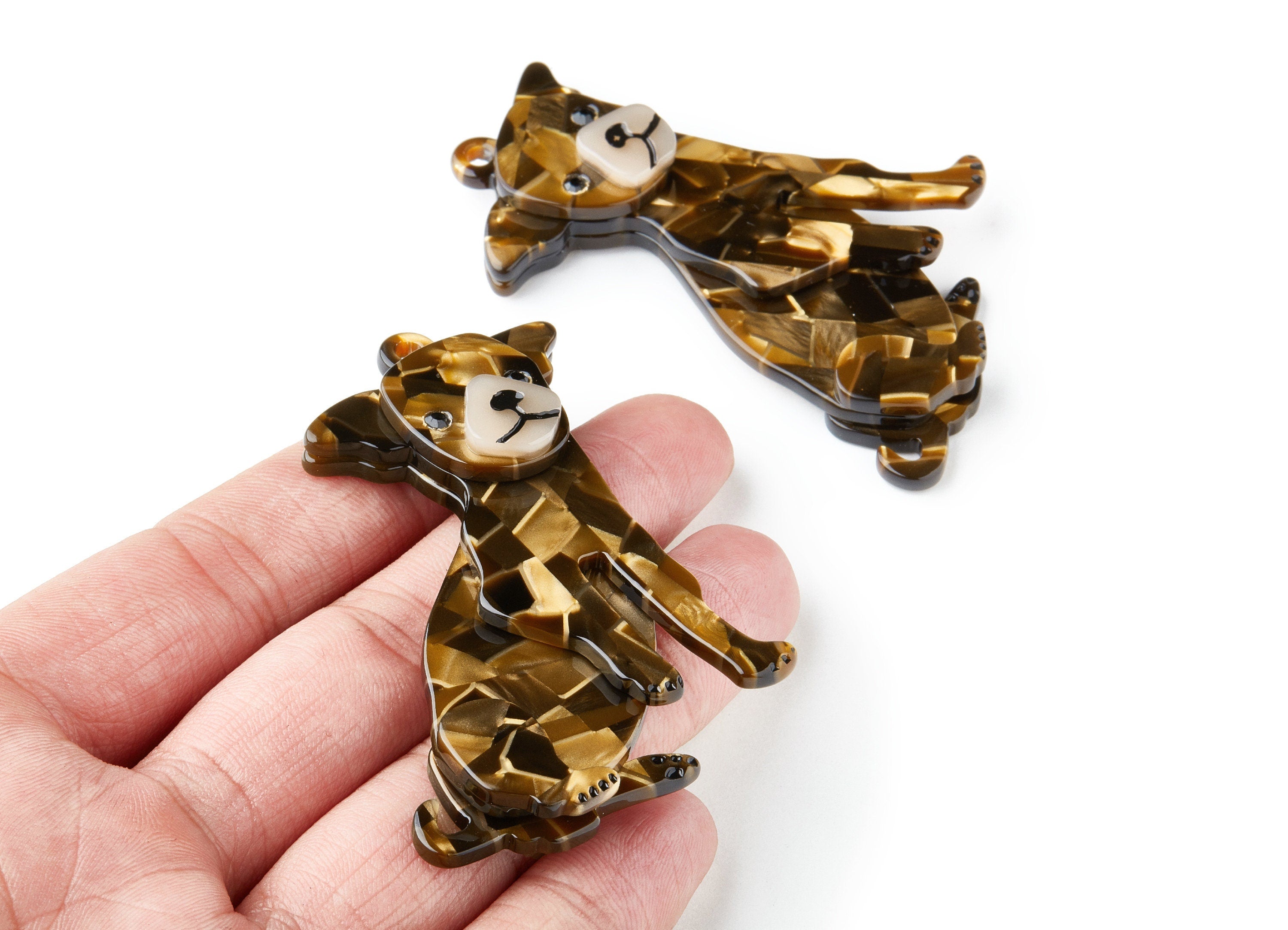 Acrylic Celluloid Acetate Charm - Dog Shaped Keychain Pendant - Very Nice KeyChain Charms - 67.4x43x10.9mm - AC1404 - DOMEDBAZAAR
