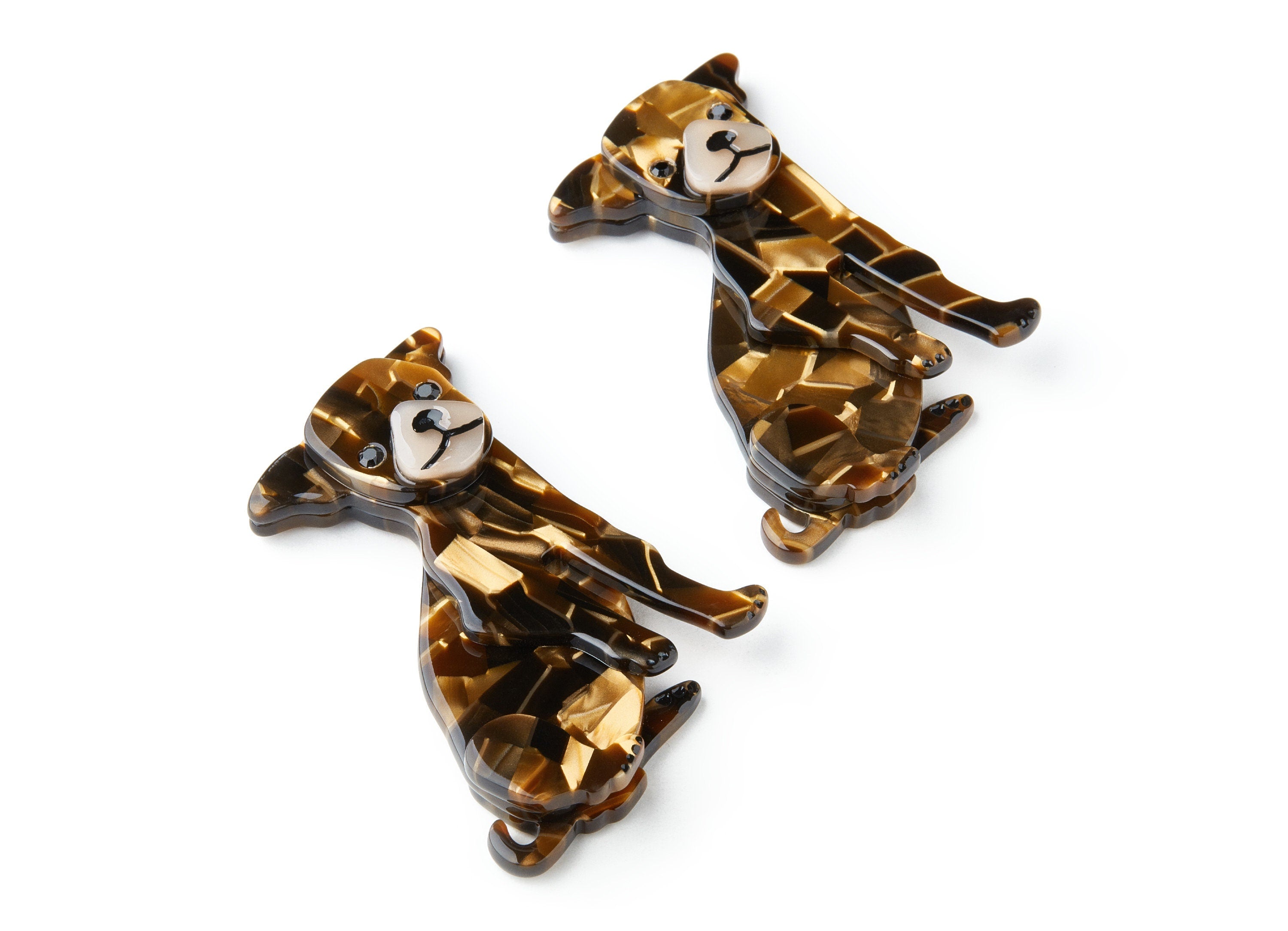 Cellulose Acetate Brooch - Acrylic Celluloid Acetate Charm - Dog Shaped Pendant - Very Nice Charms - 60x43x10.9mm - AC1403 - DOMEDBAZAAR