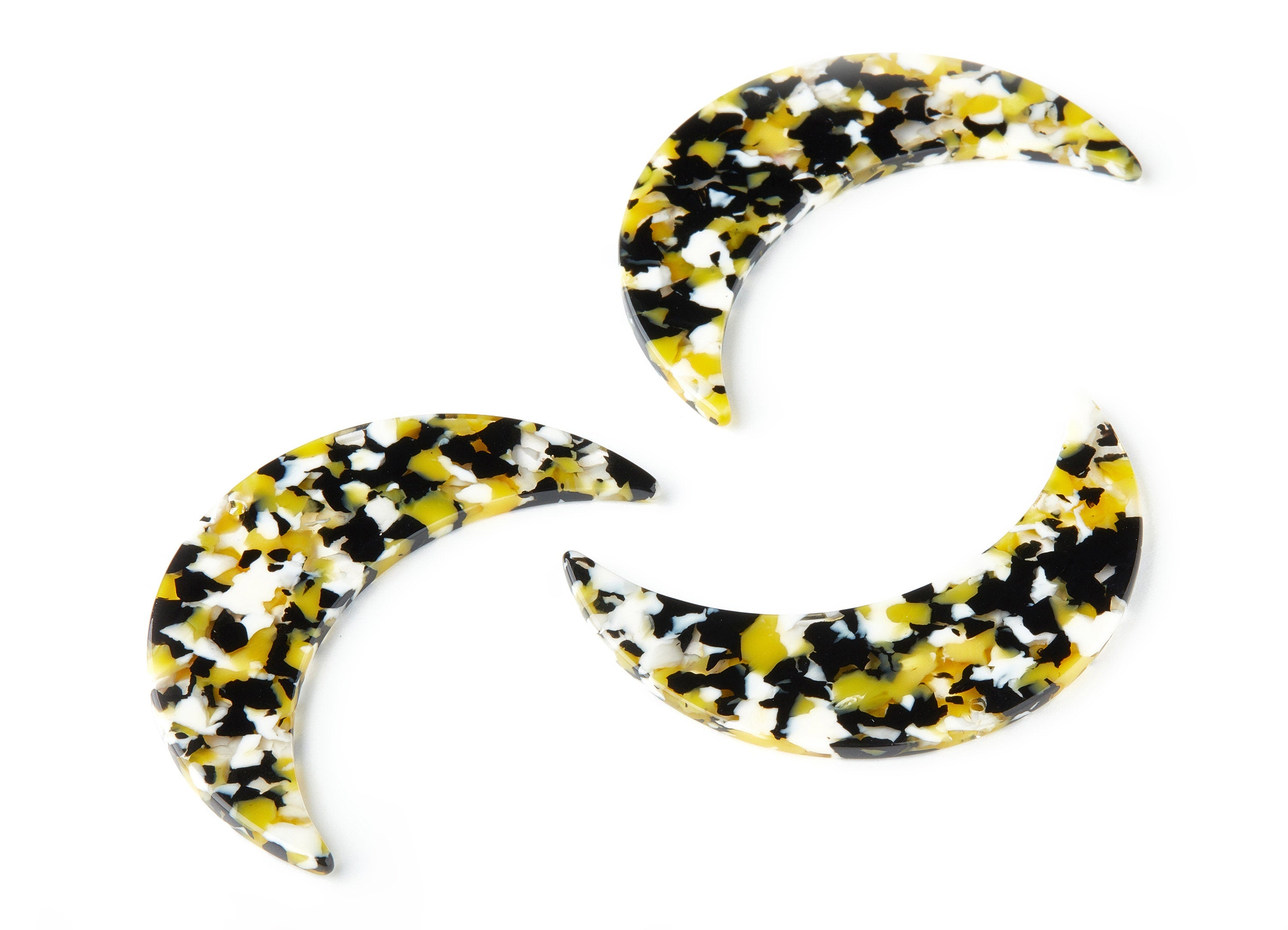 Acetate Crescent Earring Charms - Crescent Pendant - Earring Findings - Jewelry Supplies - Color Code: A183 - 61x18.42x2.6mm - AC1476-A183 - DOMEDBAZAAR