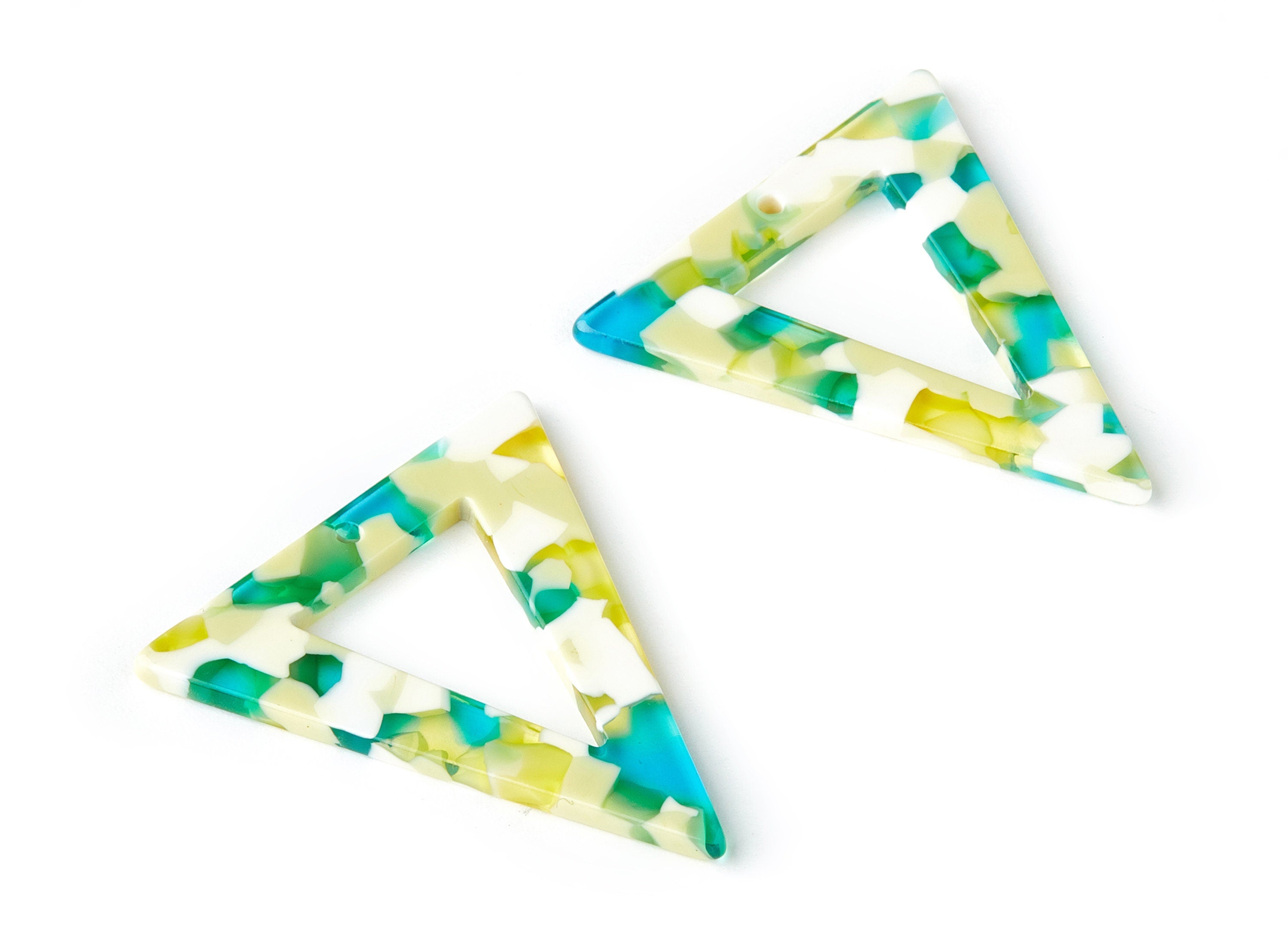 Acetate Triangle Earring Charms - Triangle Pendant - Earring Findings - Jewelry Supplies - Color Code: A199 - 41.16x38.1x2.7mm - AC1488-A199 - DOMEDBAZAAR