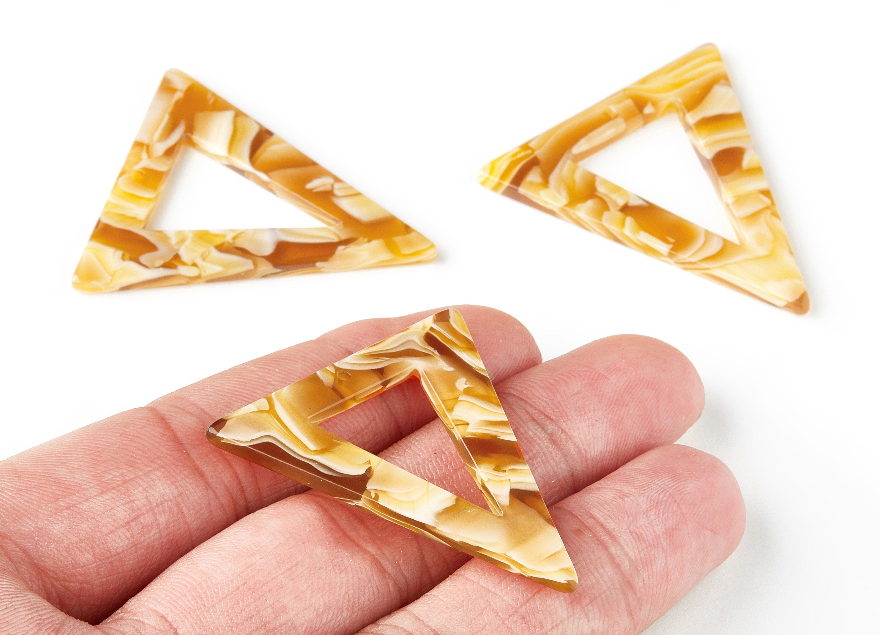 Acetate Triangle Earring Charms - Triangle Pendant - Earring Findings - Jewelry Supplies - Color Code: A200 - 41.16x38.1x2.7mm - AC1488-A200 - DOMEDBAZAAR