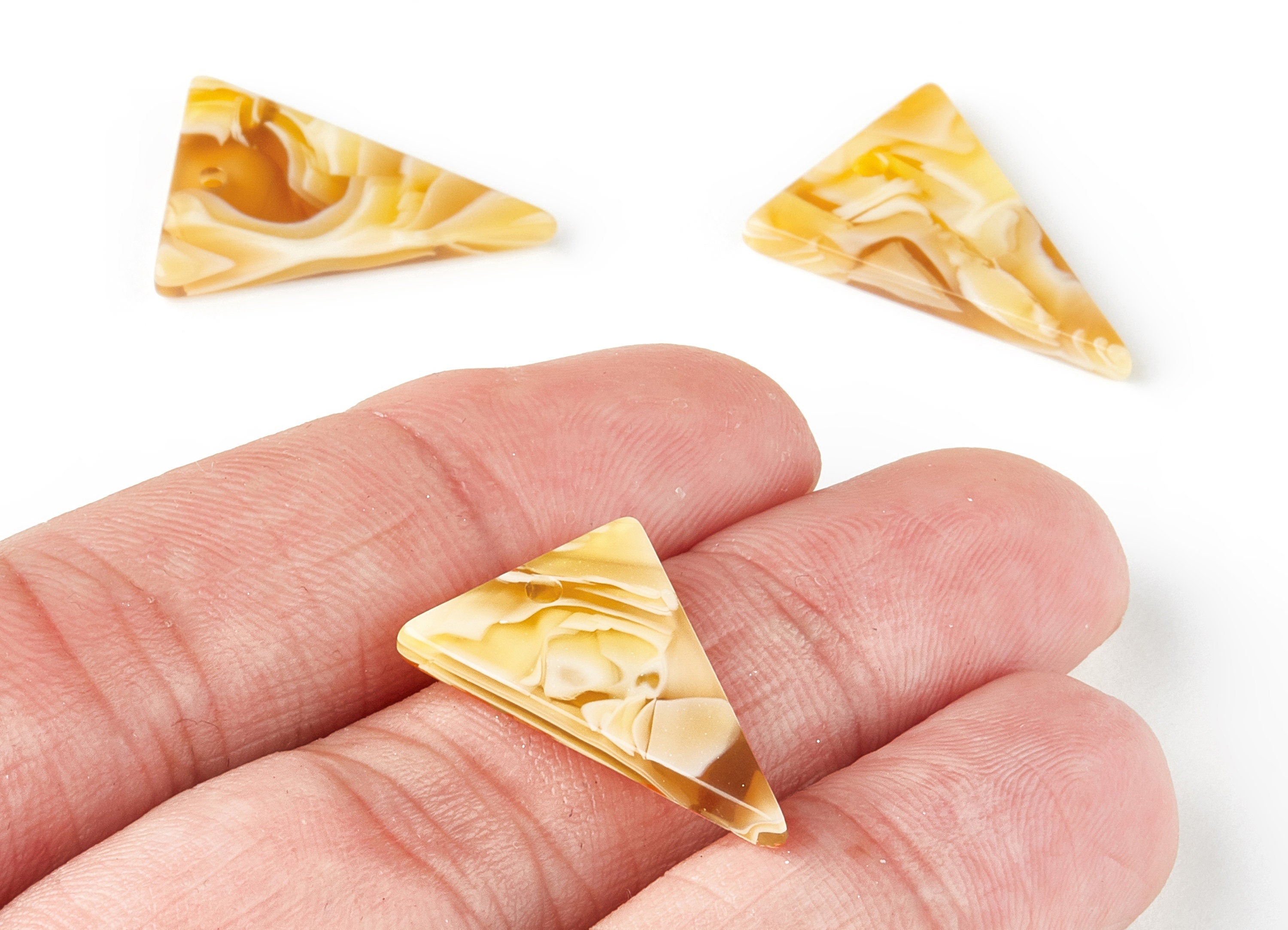 Acetate Triangle Earring Charms - Acetate Triangle Pendant - Jewelry Supplies - Color Code: A200 - 23.14x16.3x2.56mm - AC1489-A200 - DOMEDBAZAAR