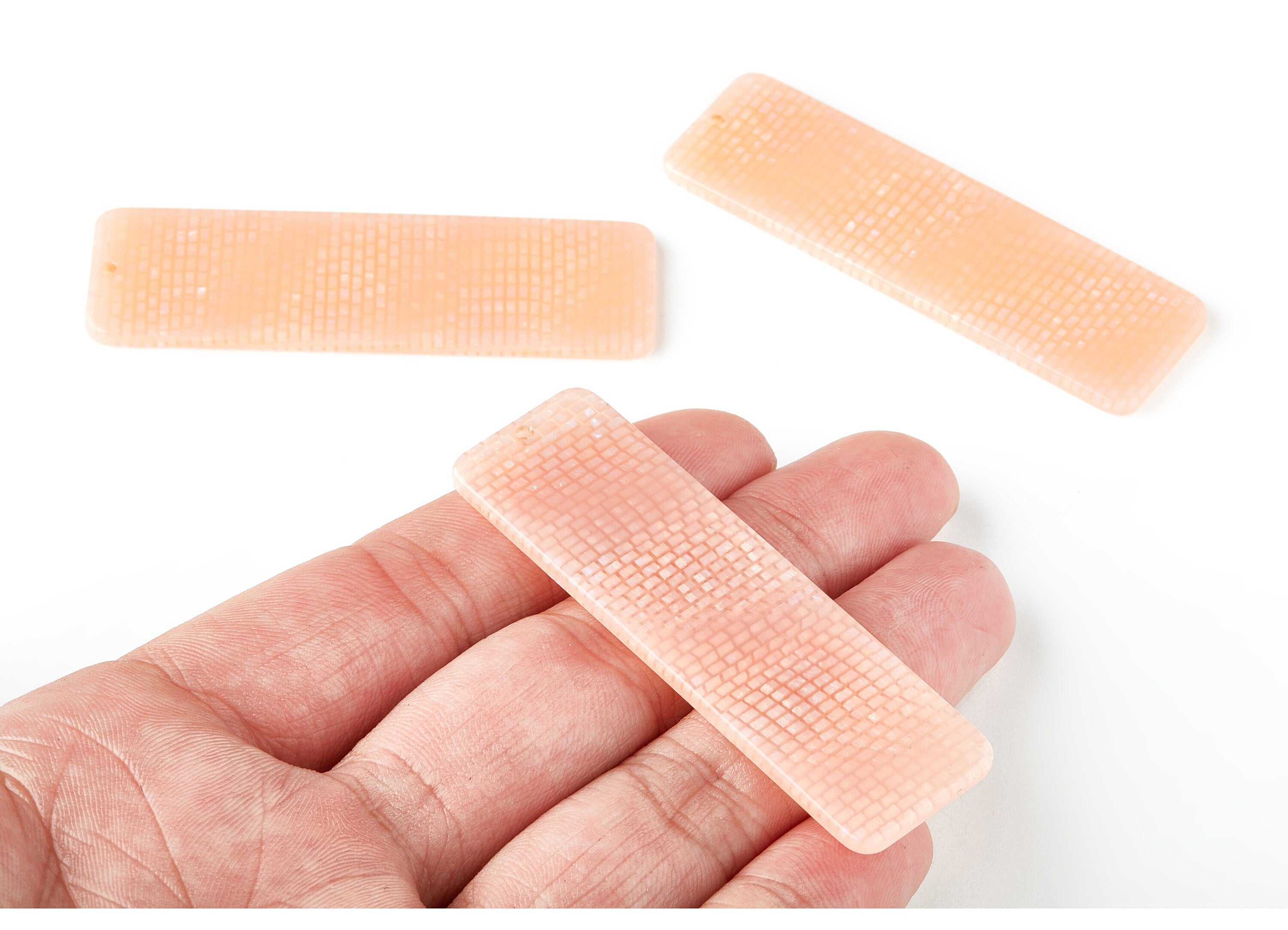 Acetate Rectangular Earring Charms - Rectangular Pendant - Jewelry Supplies - Color Code: A174 - 64.6x19.81x2.4mm - AC1473-A174 - DOMEDBAZAAR