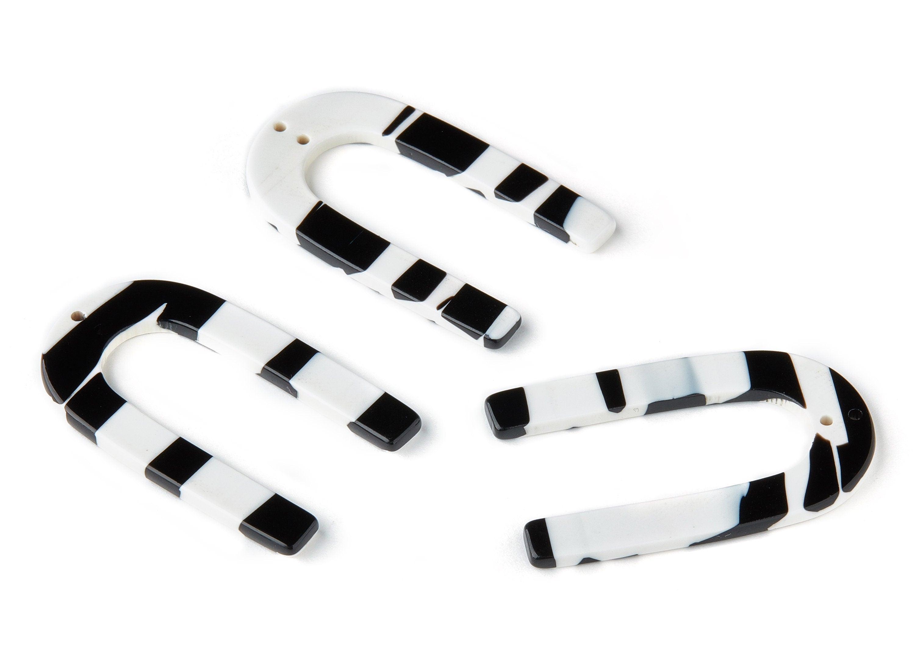 Acetate U Earring Charms - Acrylic U Pendant - Earring Findings - Jewelry Supplies - Color Code: A187 - 44.39x26.52x2.55mm - AC1478-A187 - DOMEDBAZAAR