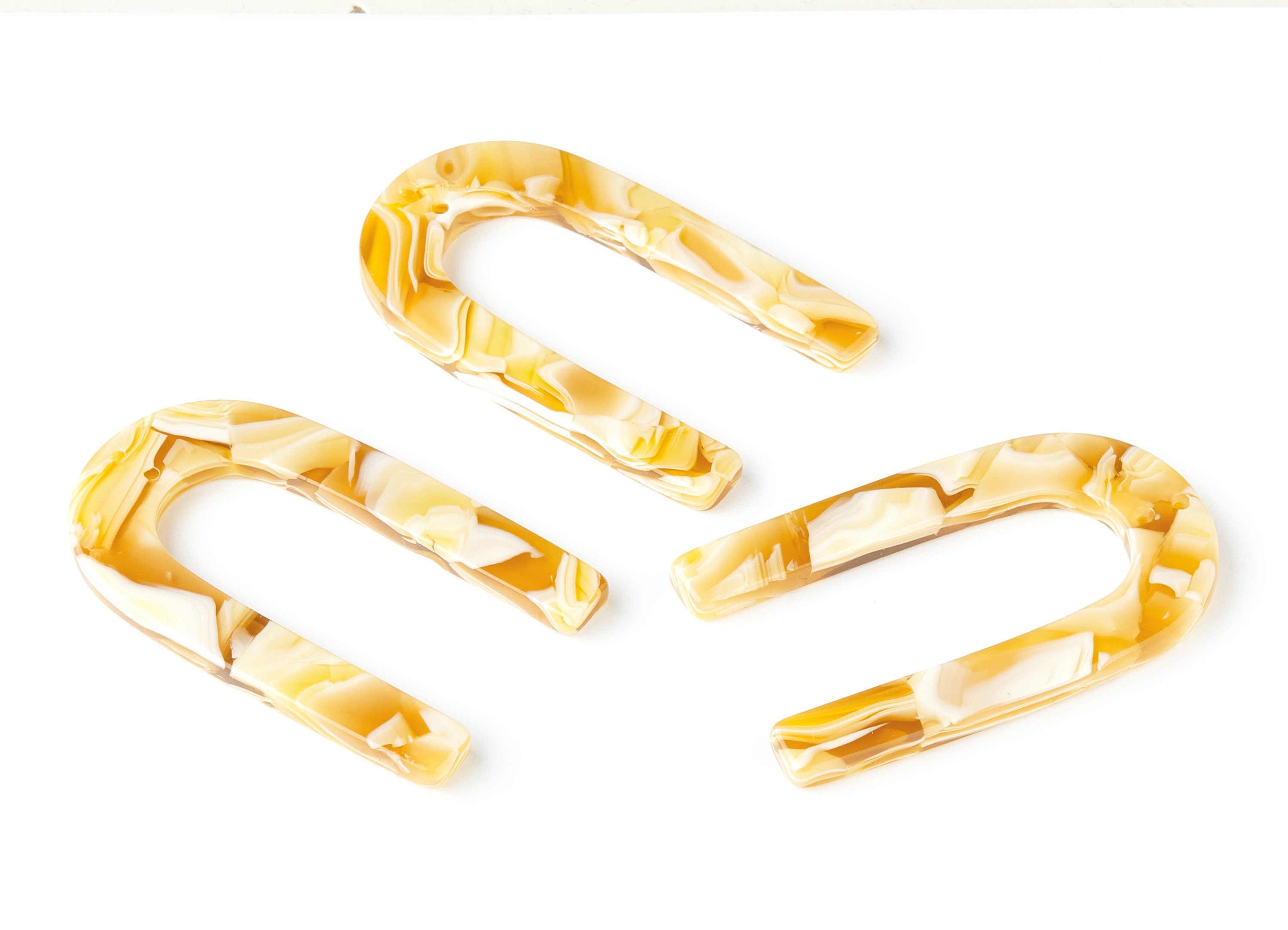 Acetate U Earring Charms - U Pendant - 2 Holes - Earring Findings - Jewelry Supplies - Color Code: A188 - 44.39x26.52x2.55mm - AC1478-A188 - DOMEDBAZAAR