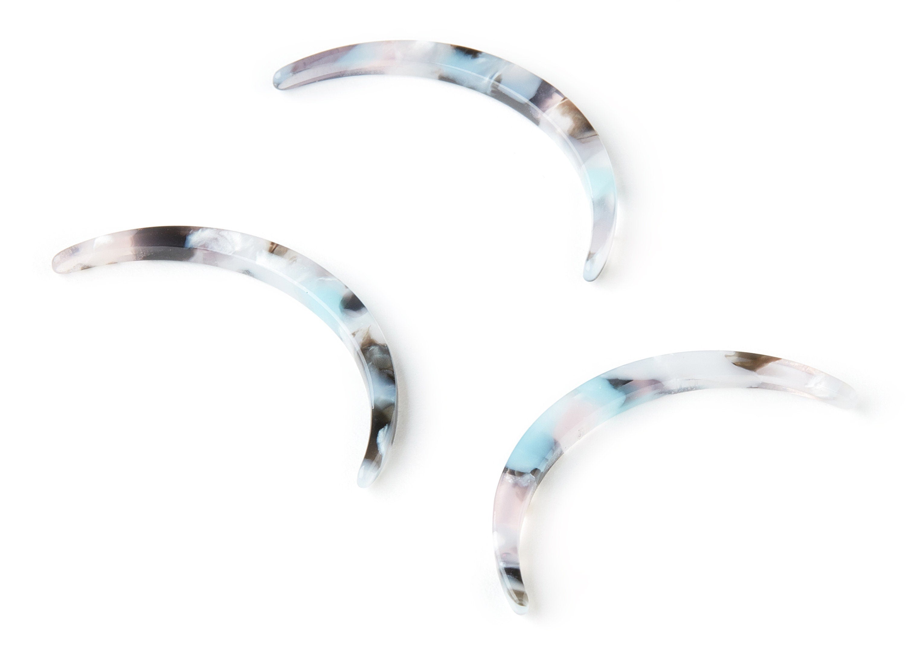 Acetate Moon Earring Charms - Moon Shaped Pendant - Earring Findings - Jewelry Supplies - Color Code: A198 - 37.83x3.56x2.53mm - AC1487-A198 - DOMEDBAZAAR