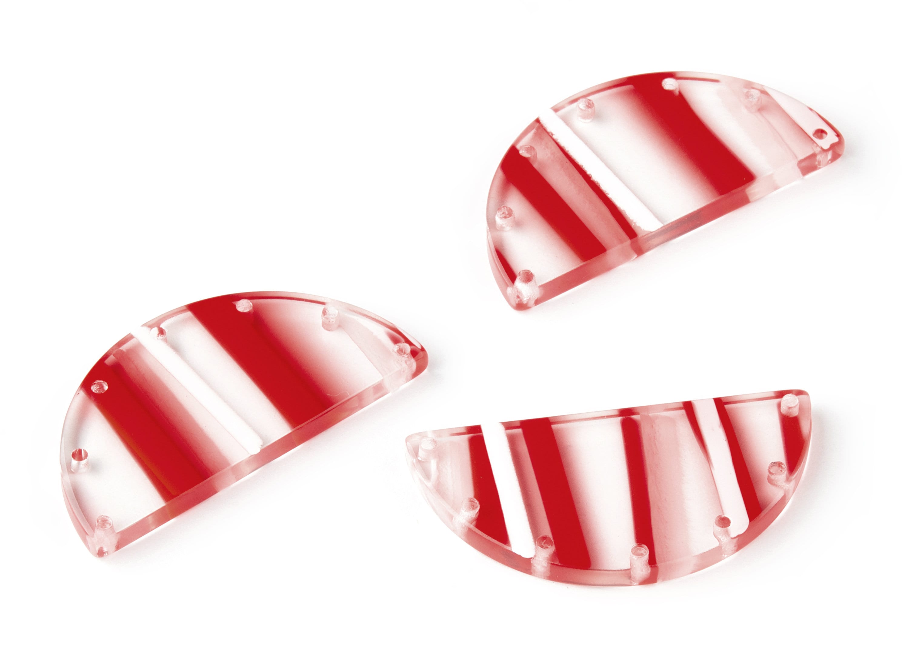 Acetate Semi circle Earring Connectors - 7 Holes - Semi circle Charms - Jewelry Supplies - Color Code: A171 - 40.03x20.14x3mm - AC1456-A171 - DOMEDBAZAAR