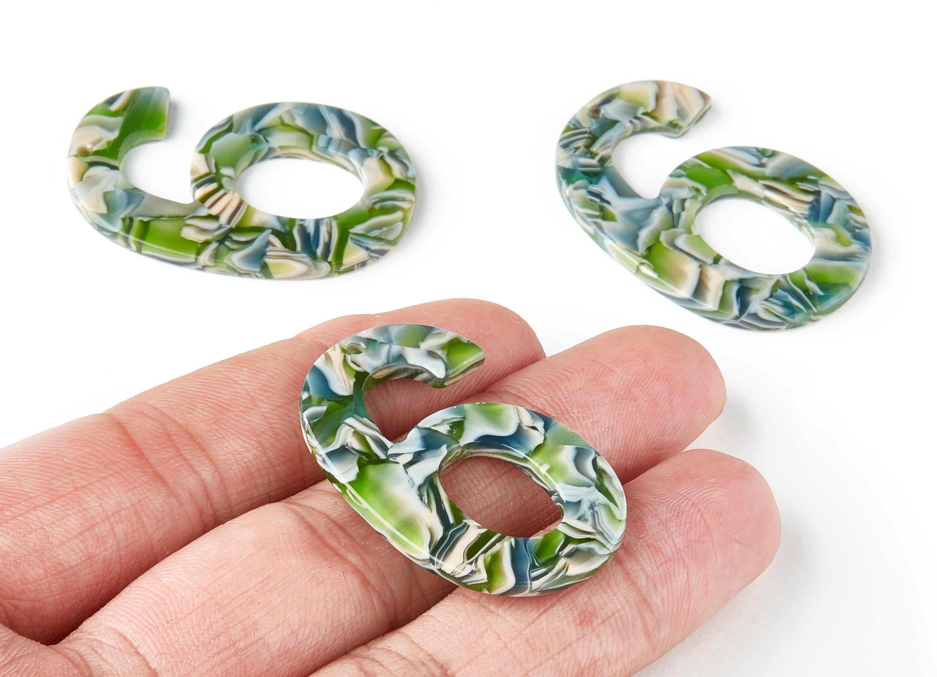 Acetate Number 6 Earring Charms - Number 6 Pendant - Earring Findings - Jewelry Supplies - Color Code:A173 - 39.44x25.38x2.5mm - AC1463-A173 - DOMEDBAZAAR