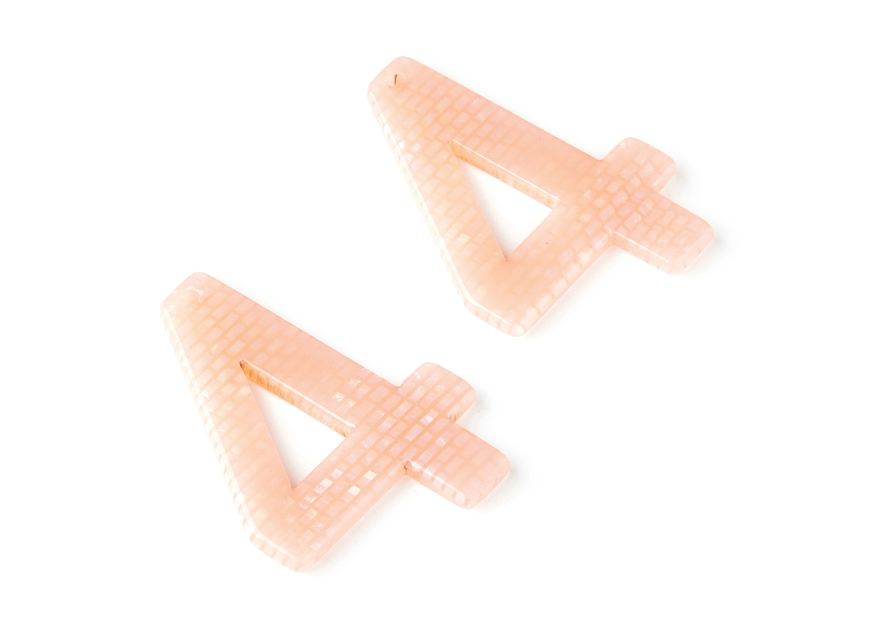 Acetate Number 4 Earring Charms - Number 4 Pendant - Earring Findings - Jewelry Supplies - Color Code: A174 - 38.9x28.1x2.26mm - AC1461-A174 - DOMEDBAZAAR