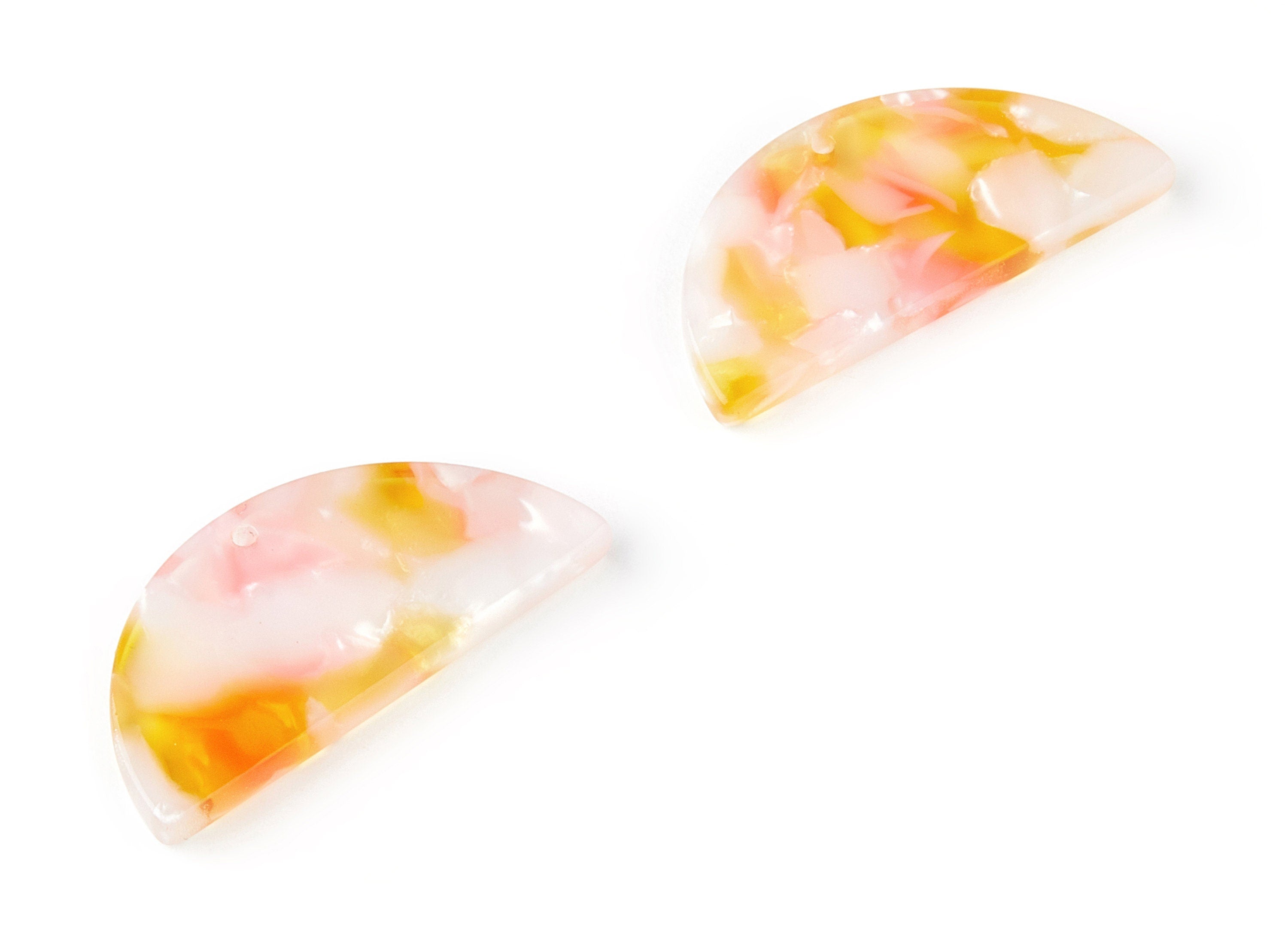 Acetate Semicircle Charms - Acetate Half Moon Charms - Semicircle Earrings and Pendan - Color Code: A204 - 29.13x13.67x2.6mm - AC1499-A204 - DOMEDBAZAAR