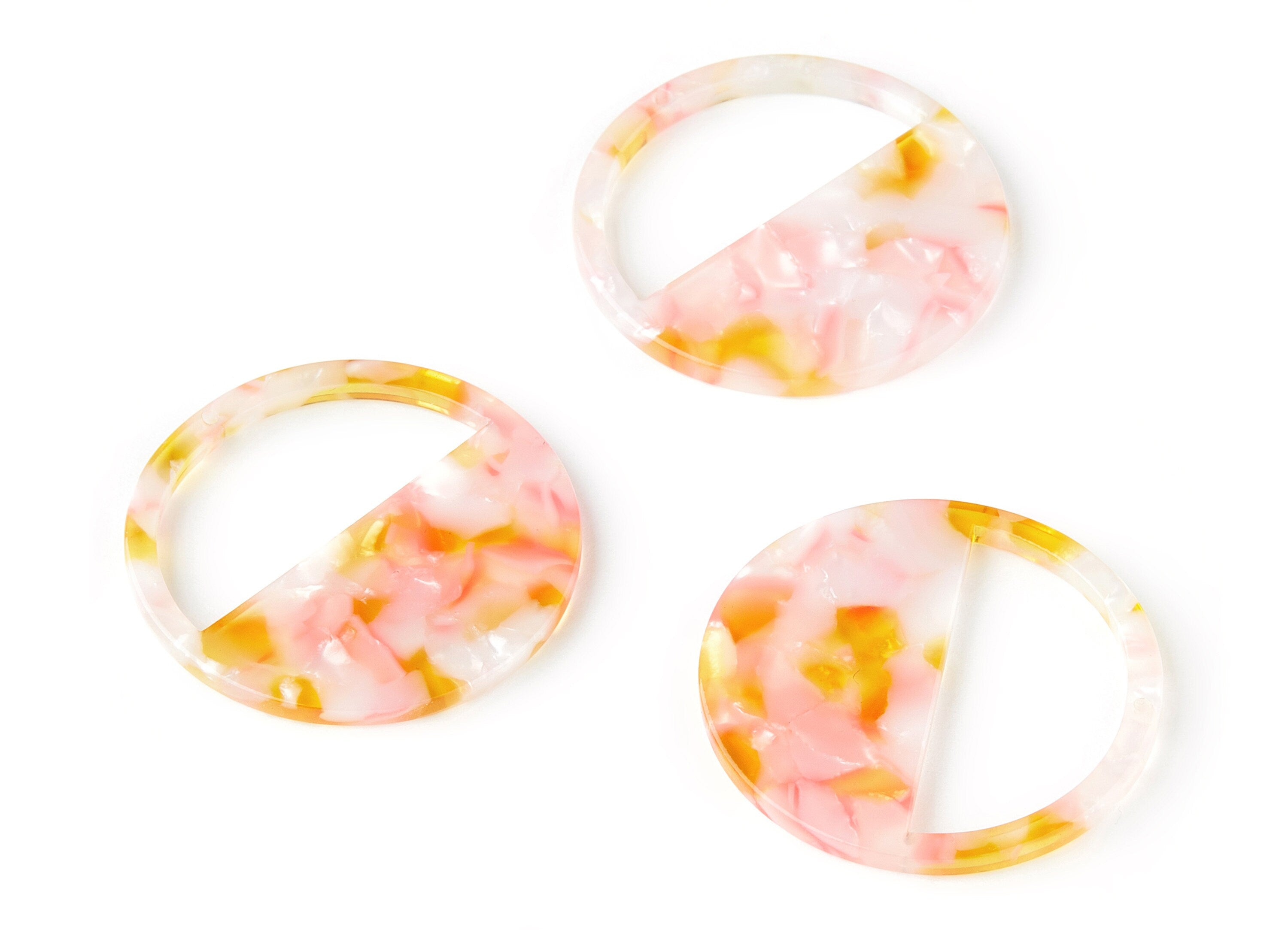 Acetate Round Earring Charms - Acrylic Circle Pendant - Jewelry Supplies - Color Code: A204 - 34.42x34.42x2.61mm - AC1498-A204 - DOMEDBAZAAR