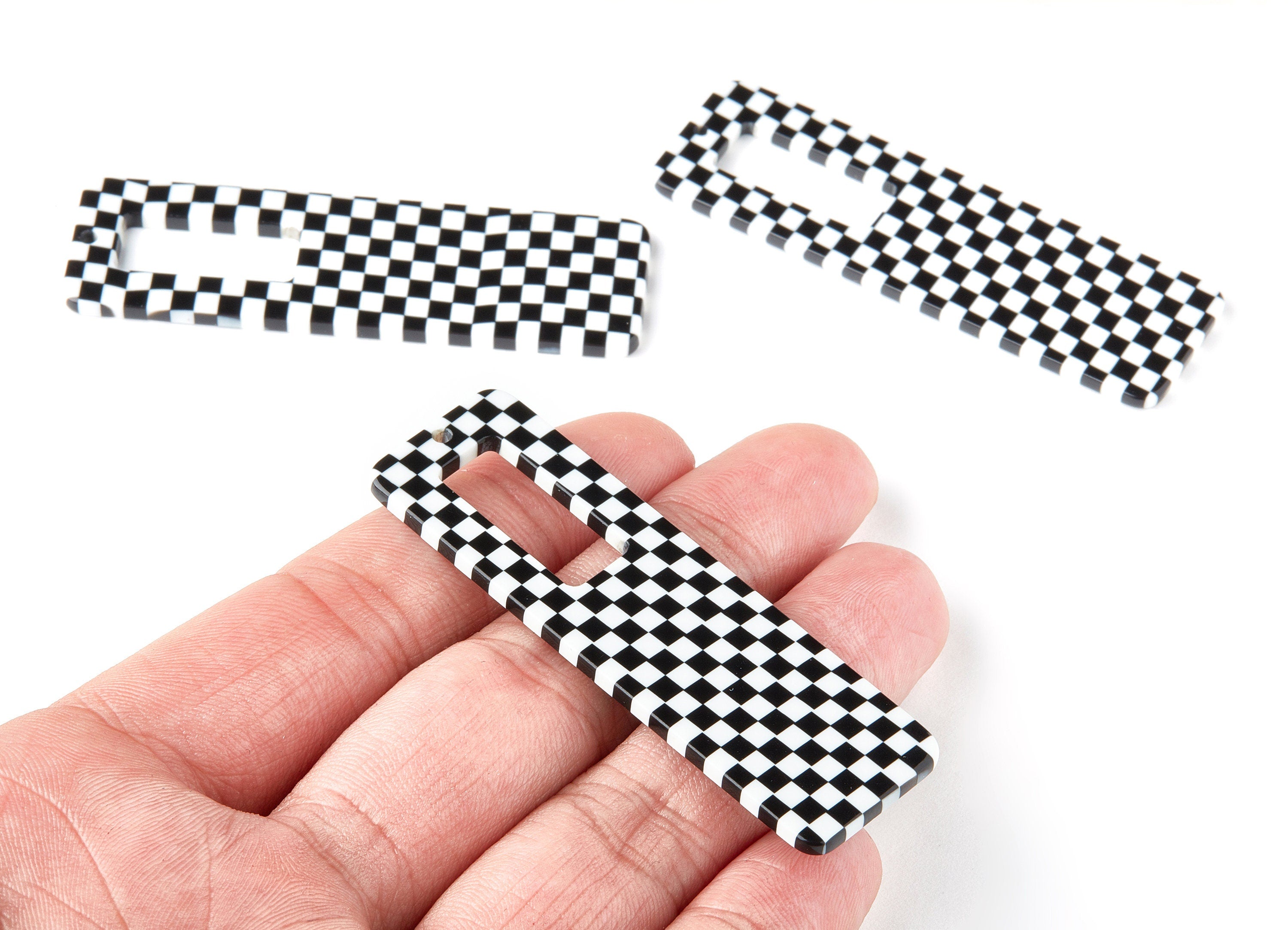 Acetate Rectangle Earring Charm - Rectangle Pendant - Earring Findings - Jewelry Supplies - Color Code: A175 - 64.6x19.8x2.4mm - AC1474-A175 - DOMEDBAZAAR