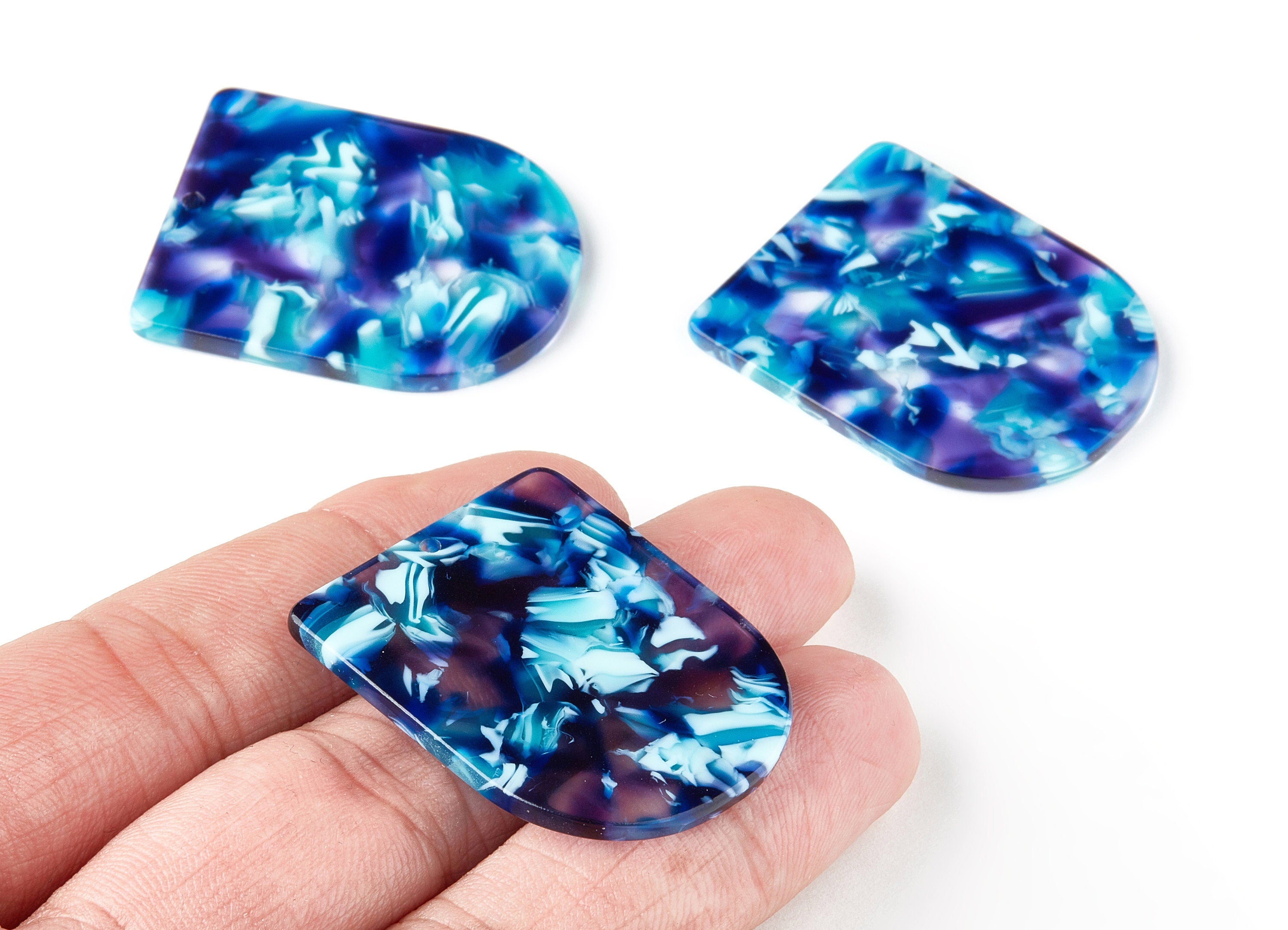 Acetate D Charms - D Earrings and Pendant - Earring Findings - Jewelry Supplys - Color Code: A214 - 36.85x29.94x2.57mm - AC1514-A214 - DOMEDBAZAAR