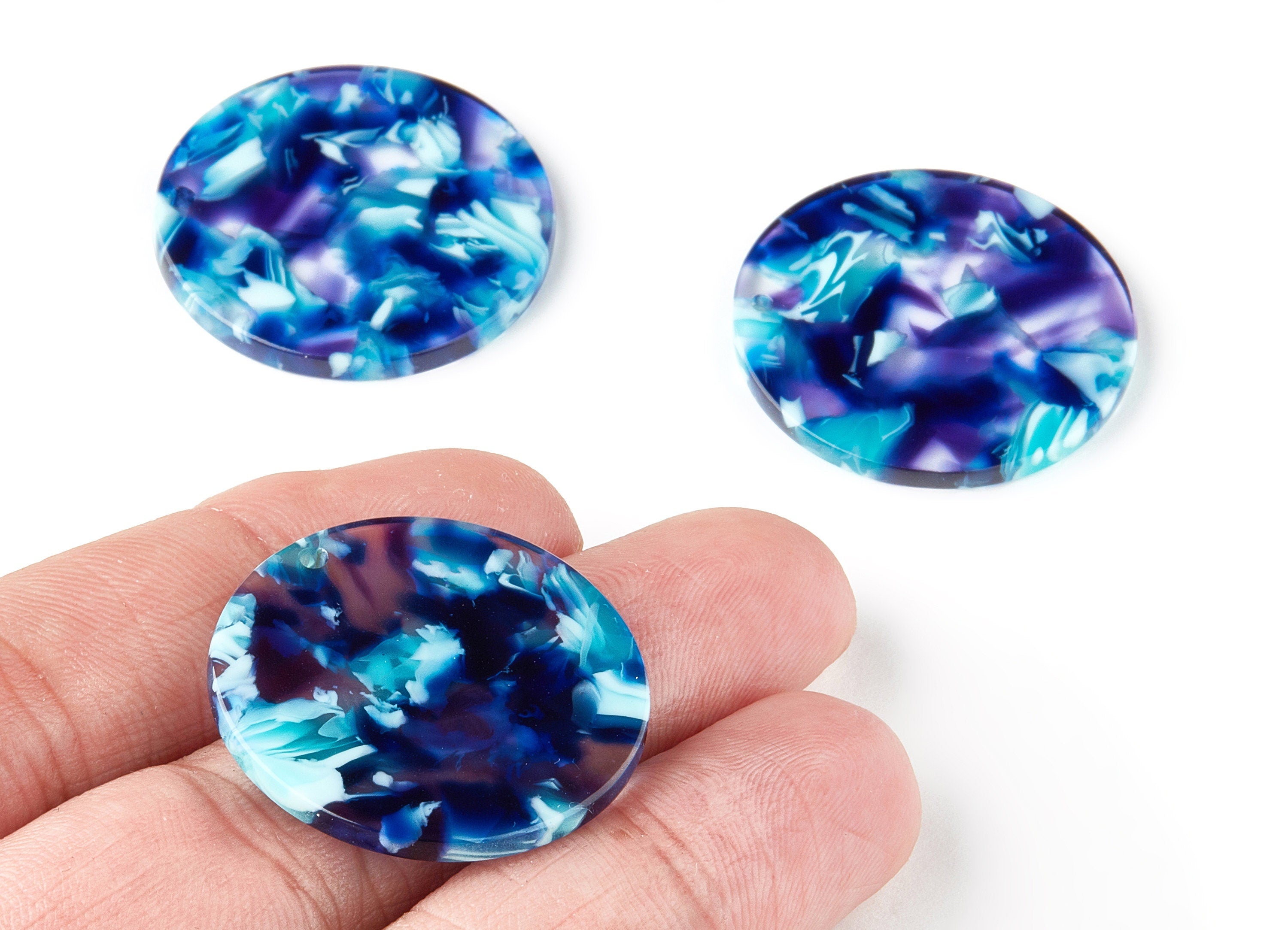 Acetate Round Charms - Round Earrings and Pendant - Earring Findings - Jewelry Supplys - Color Code: A214 - 29.76x29.76x2.56mm - AC1515-A214 - DOMEDBAZAAR